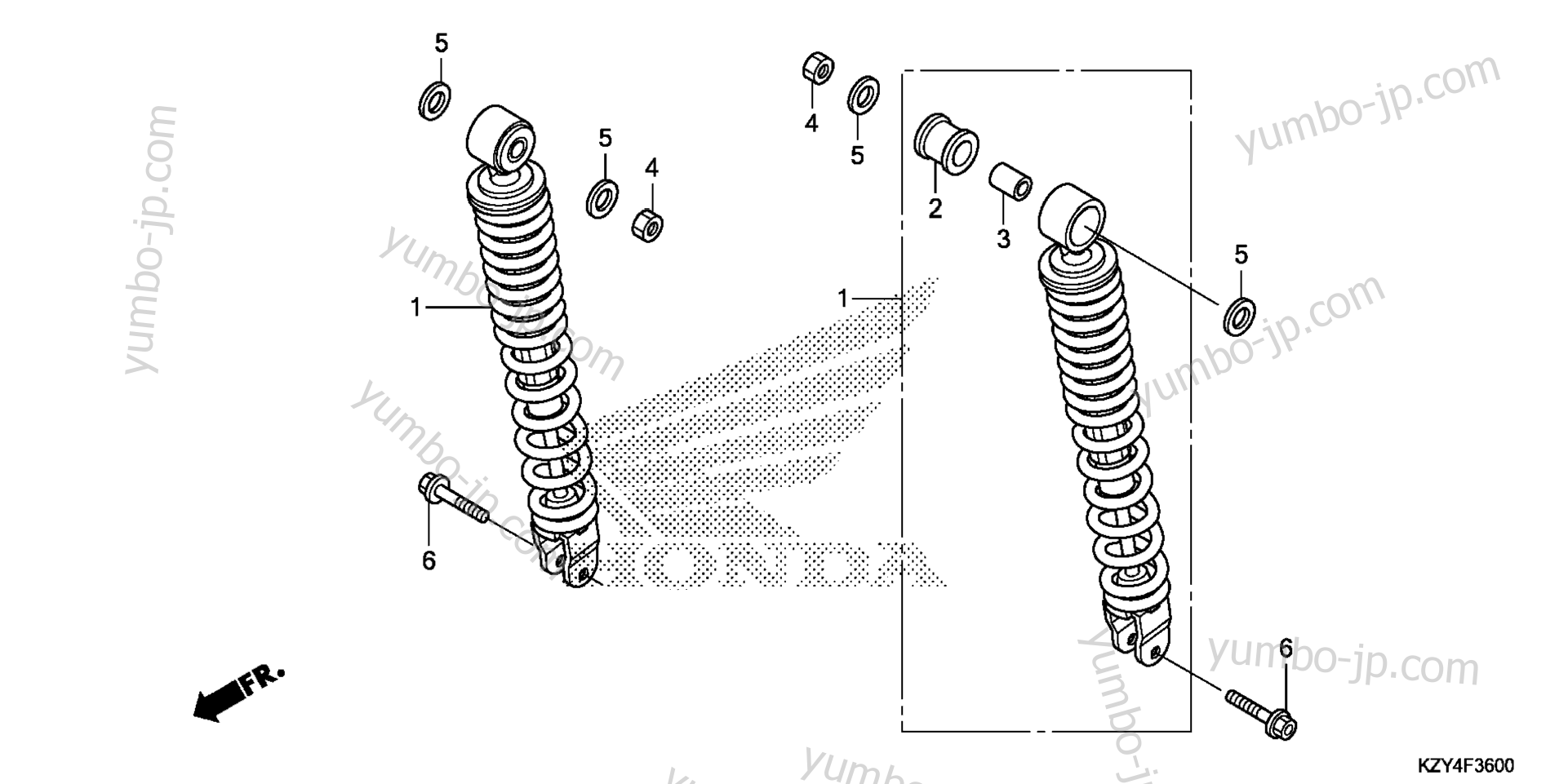 REAR SHOCK ABSORBER for scooters HONDA WW150 AC 2013 year