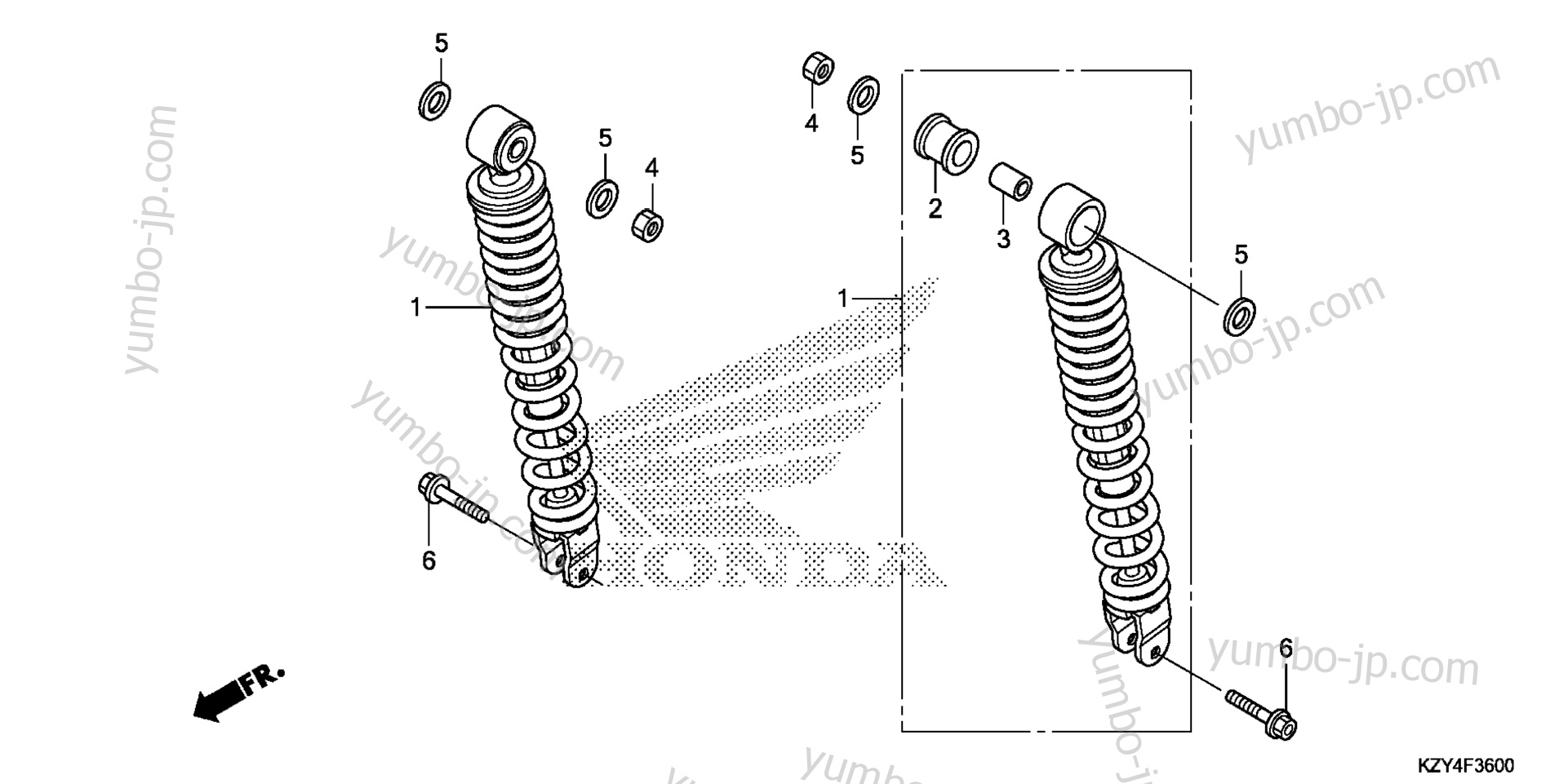 REAR SHOCK ABSORBER для скутеров HONDA PCX150 AC 2013 г.