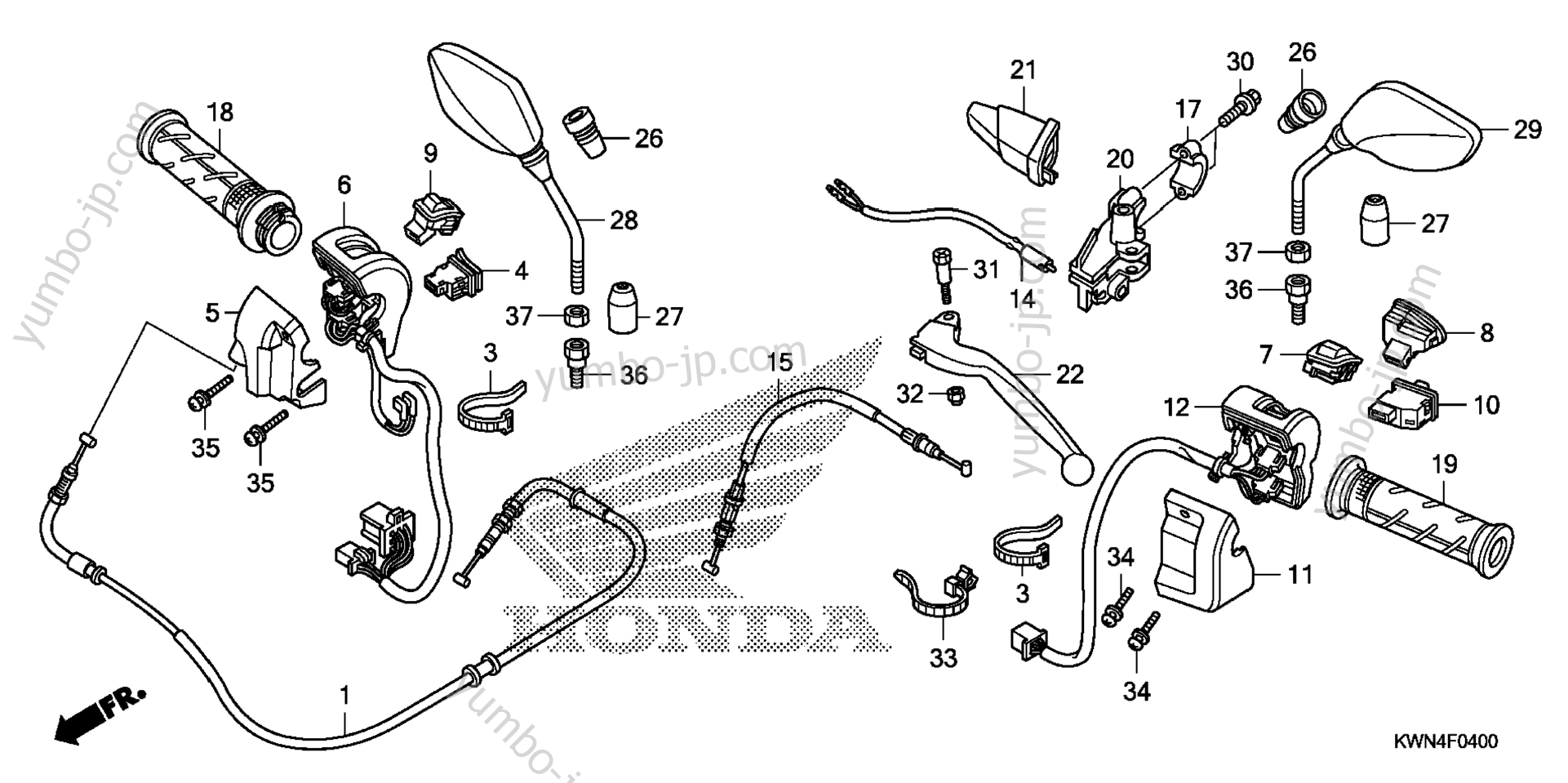 HANDLE LEVER / SWITCH / CABLE for scooters HONDA PCX125 A 2011 year