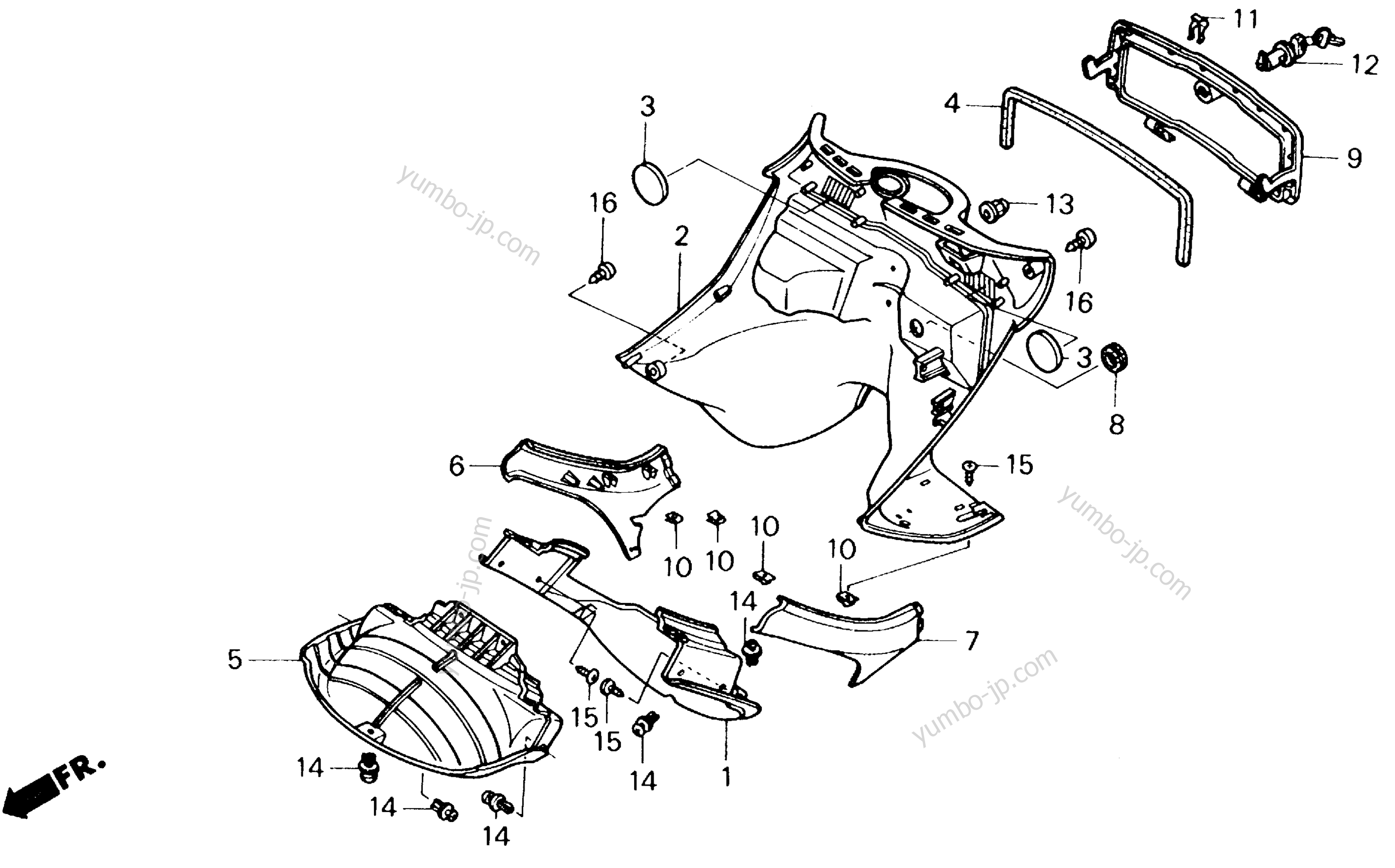 INNER BOX for scooters HONDA CH250 AC 1990 year