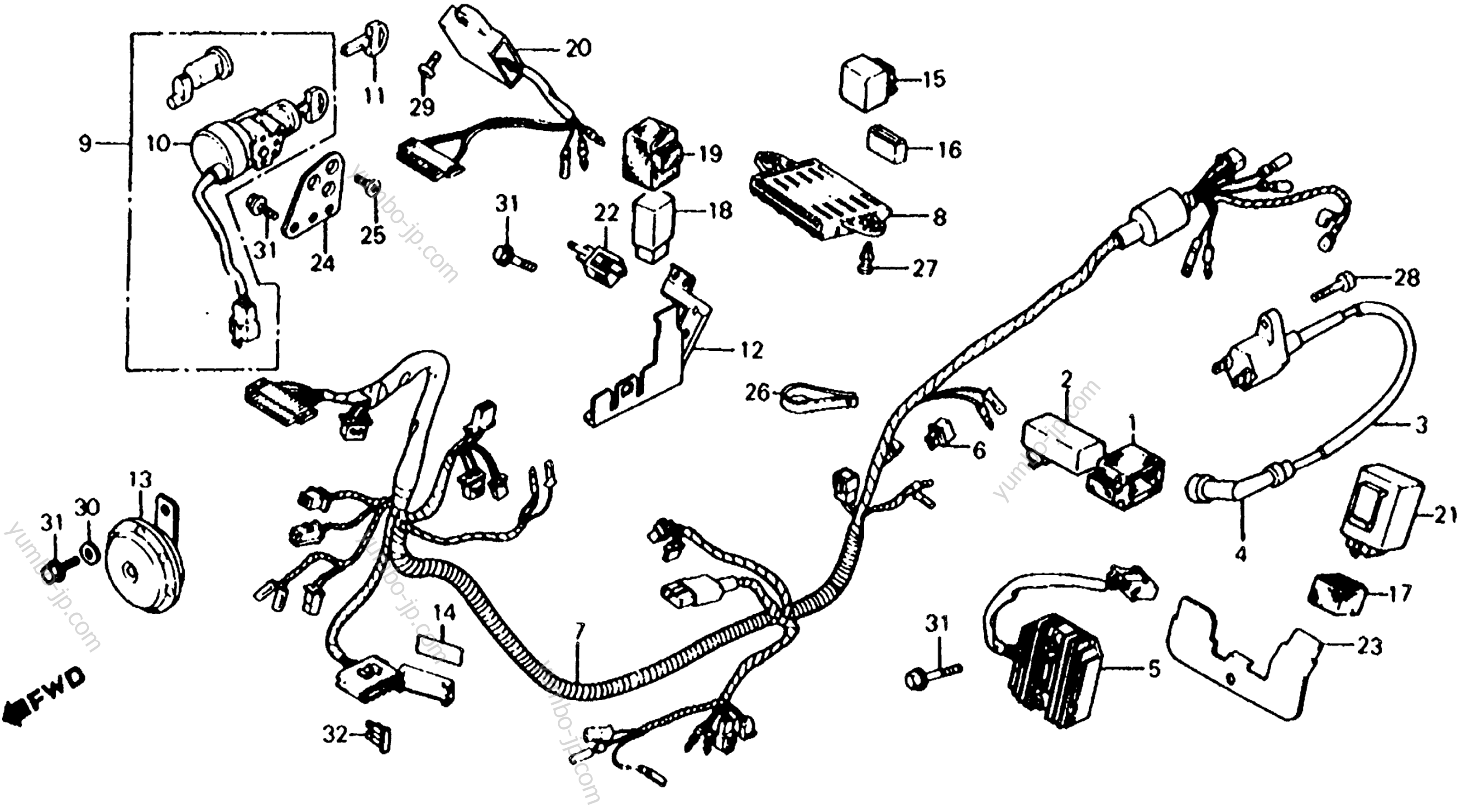 WIRE HARNESS for scooters HONDA CH125 AC 1984 year