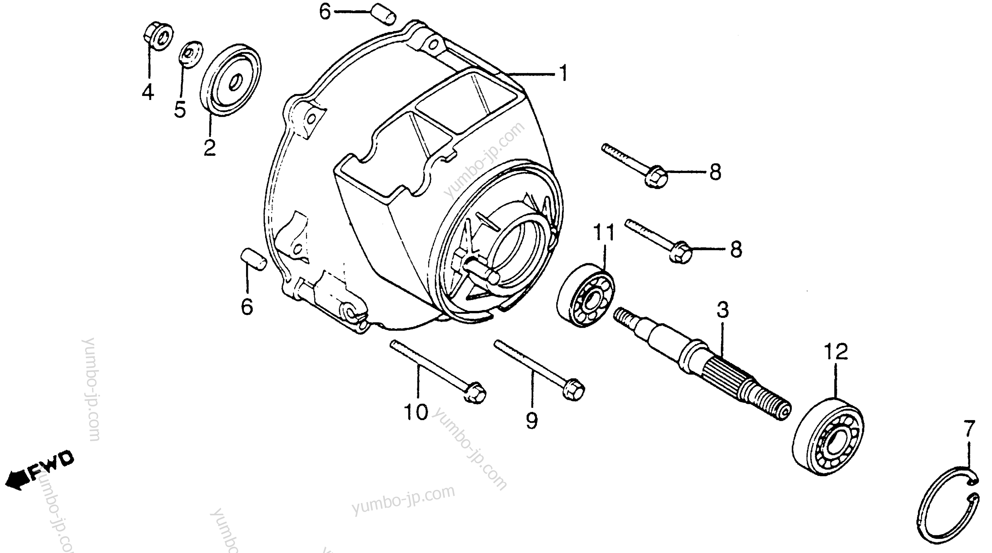 LEFT SIDE COVER для скутеров HONDA NN50MD A 1984 г.