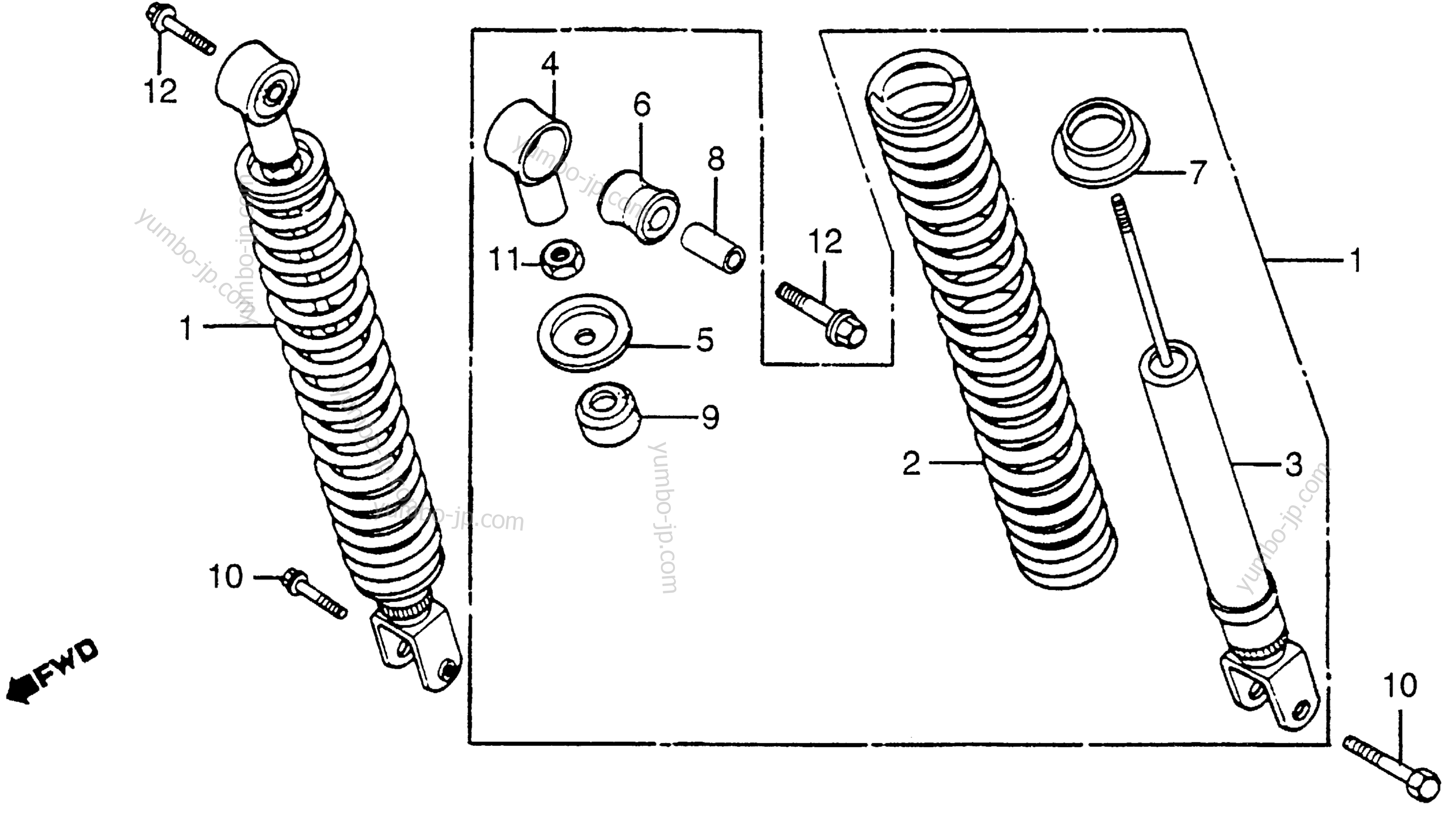 REAR SHOCK ABSORBER for scooters HONDA NH125 A 1984 year