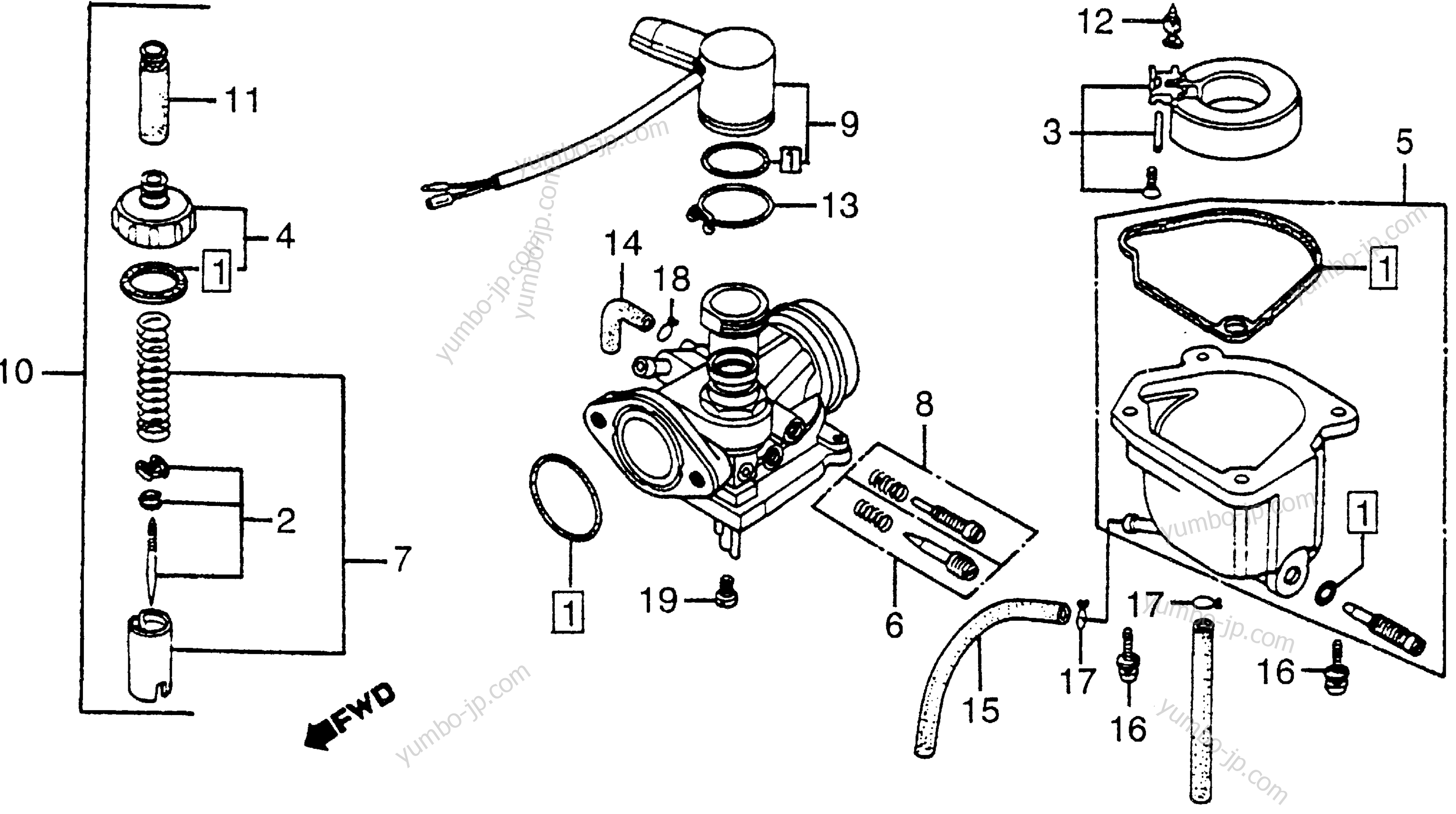 CARBURETOR for scooters HONDA NB50M A 1984 year