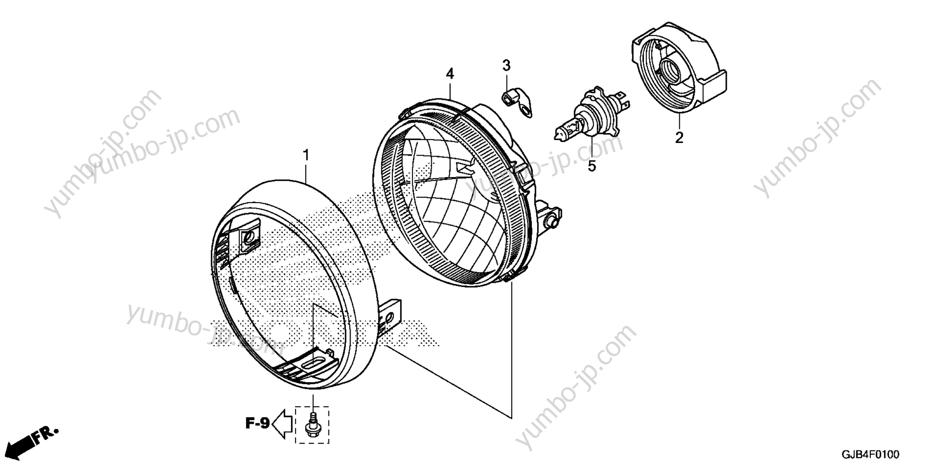 HEADLIGHT для скутеров HONDA NCW50 AC 2016 г.