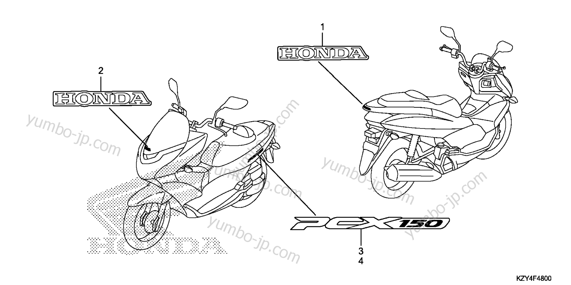 MARK / EMBLEM для скутеров HONDA PCX150 AC 2013 г.