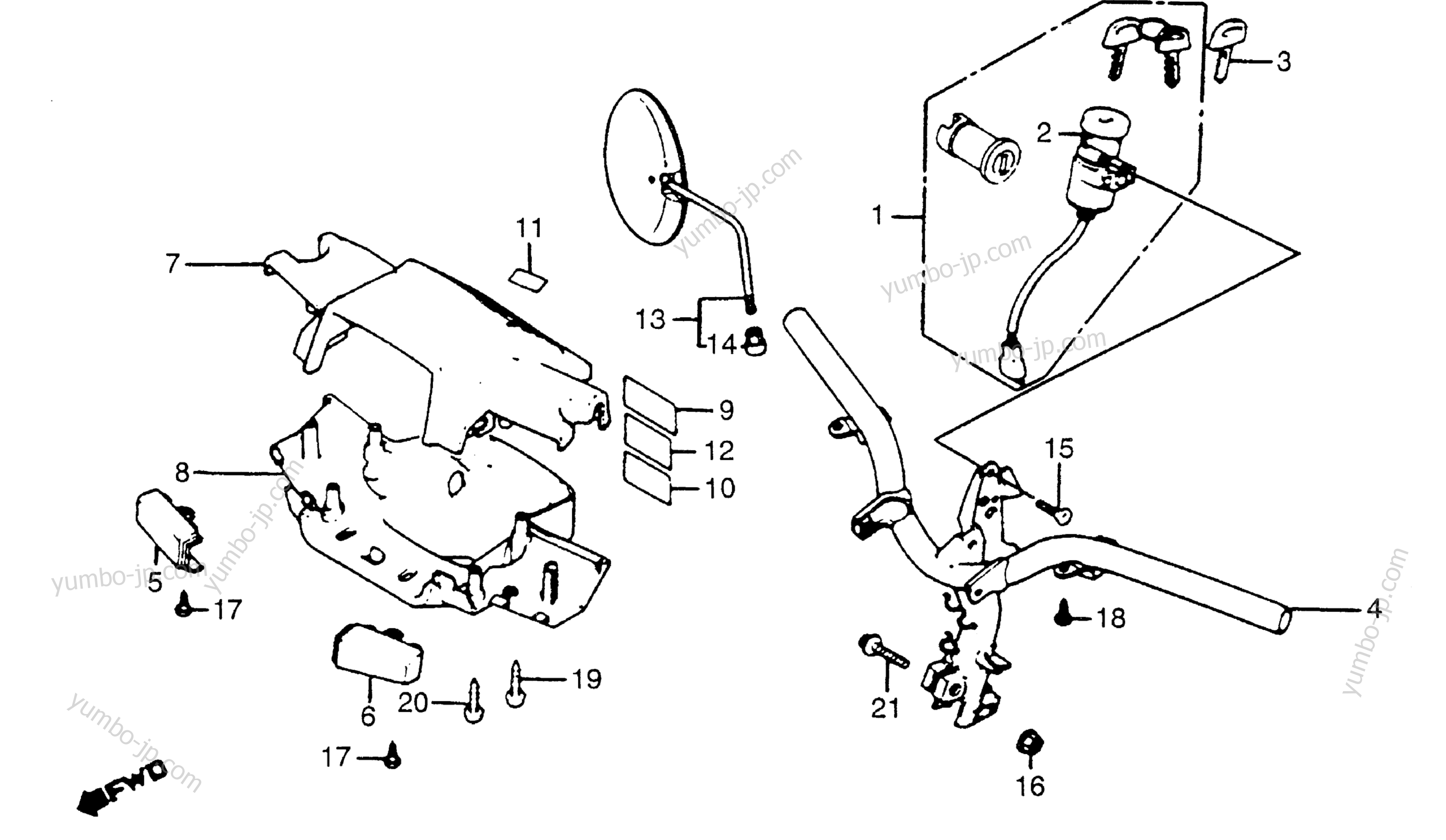 HANDLEBAR / HANDLE COVER for scooters HONDA NN50MD A 1984 year