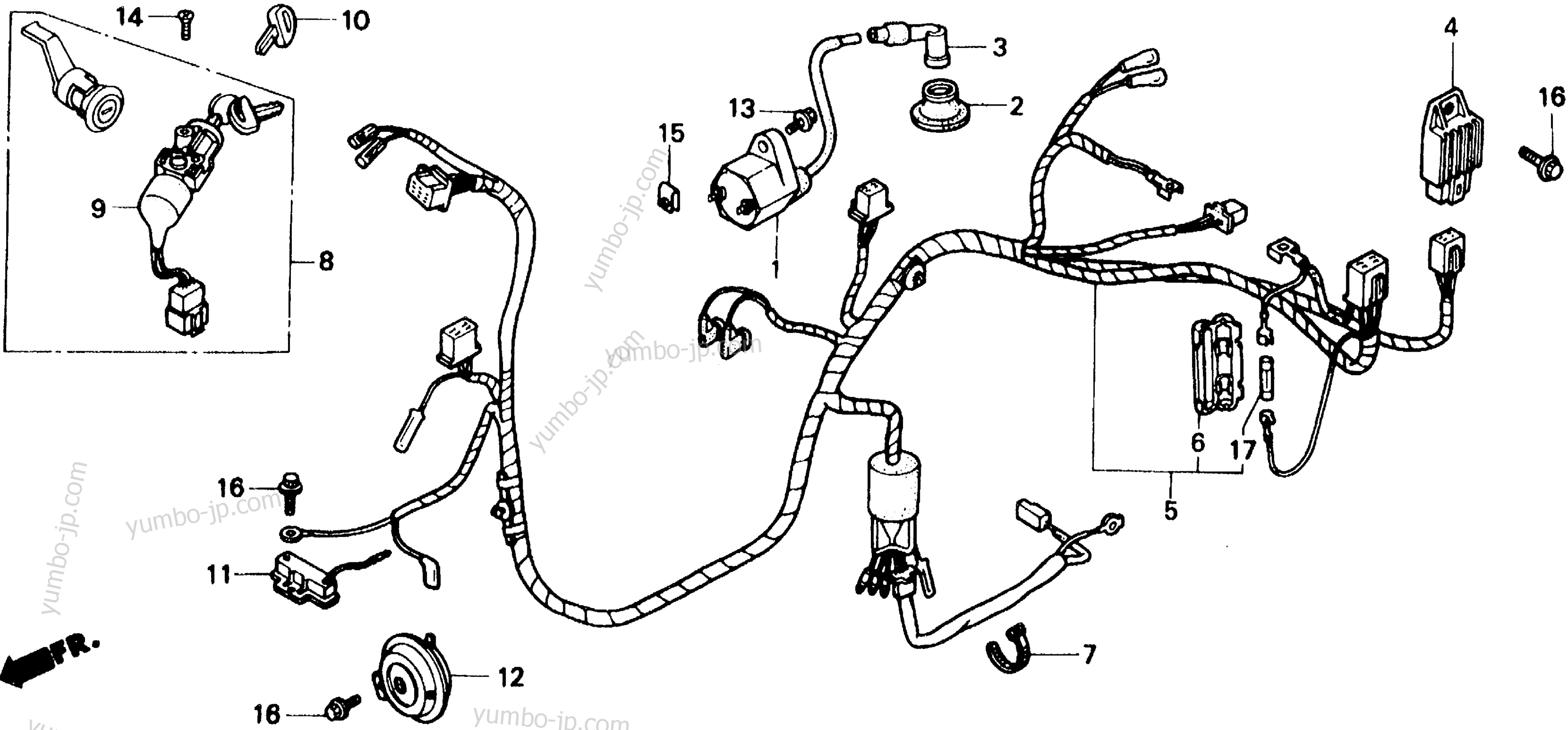 WIRE HARNESS for scooters HONDA SB50 A 1988 year
