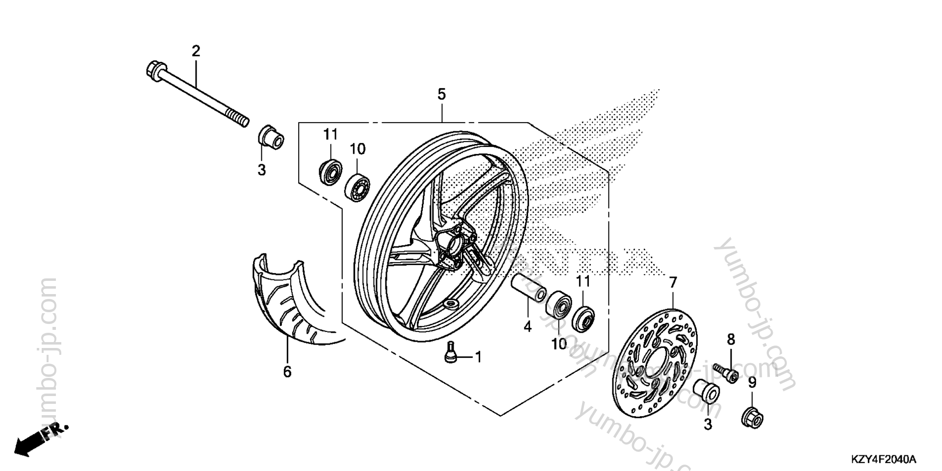 FRONT WHEEL for scooters HONDA WW150 AC 2013 year