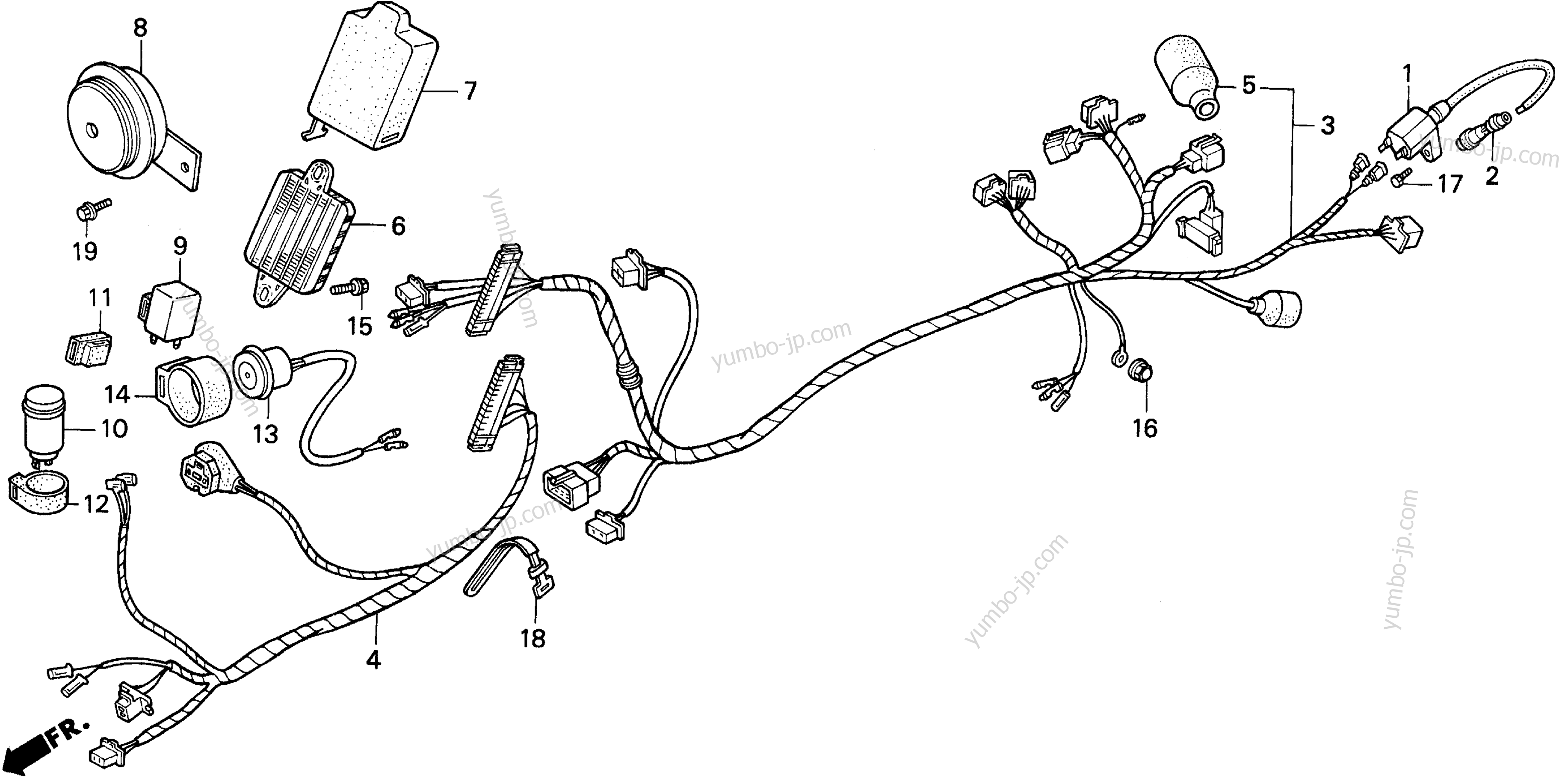 WIRE HARNESS for scooters HONDA CN250 AC 1987 year