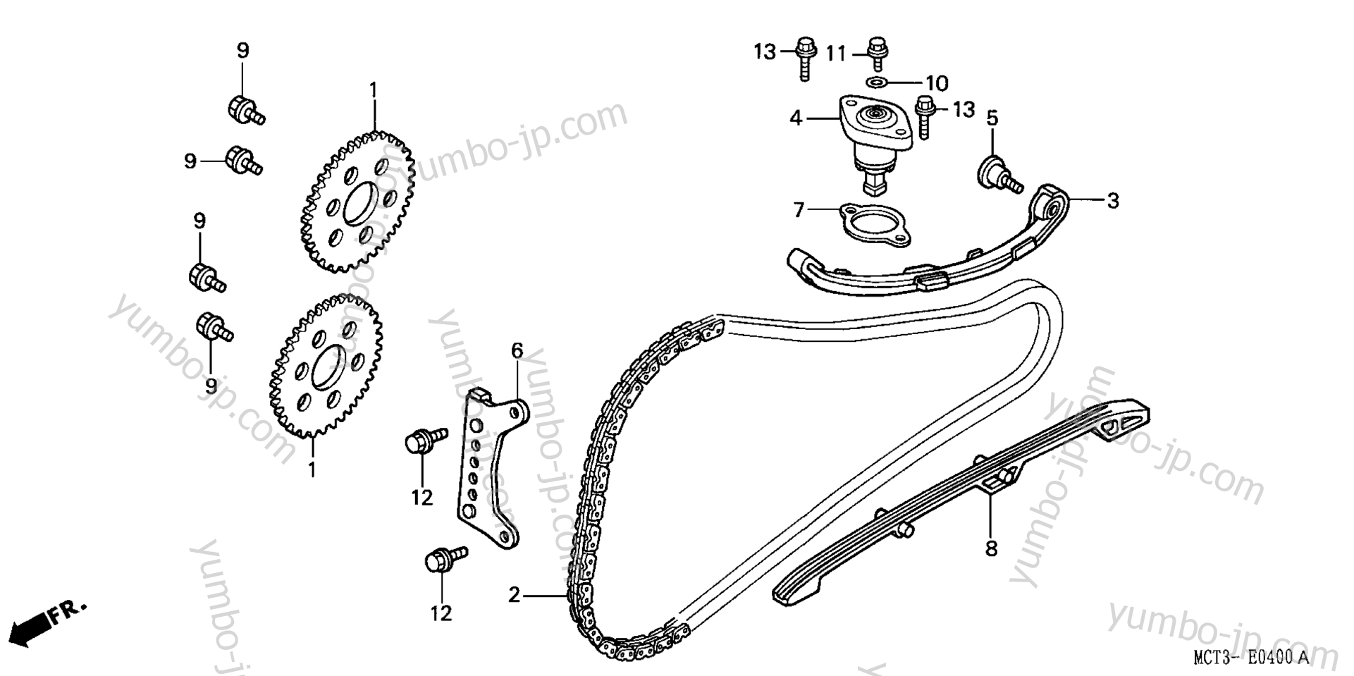 CAM CHAIN / TENSIONER for scooters HONDA FSC600A AC 2004 year
