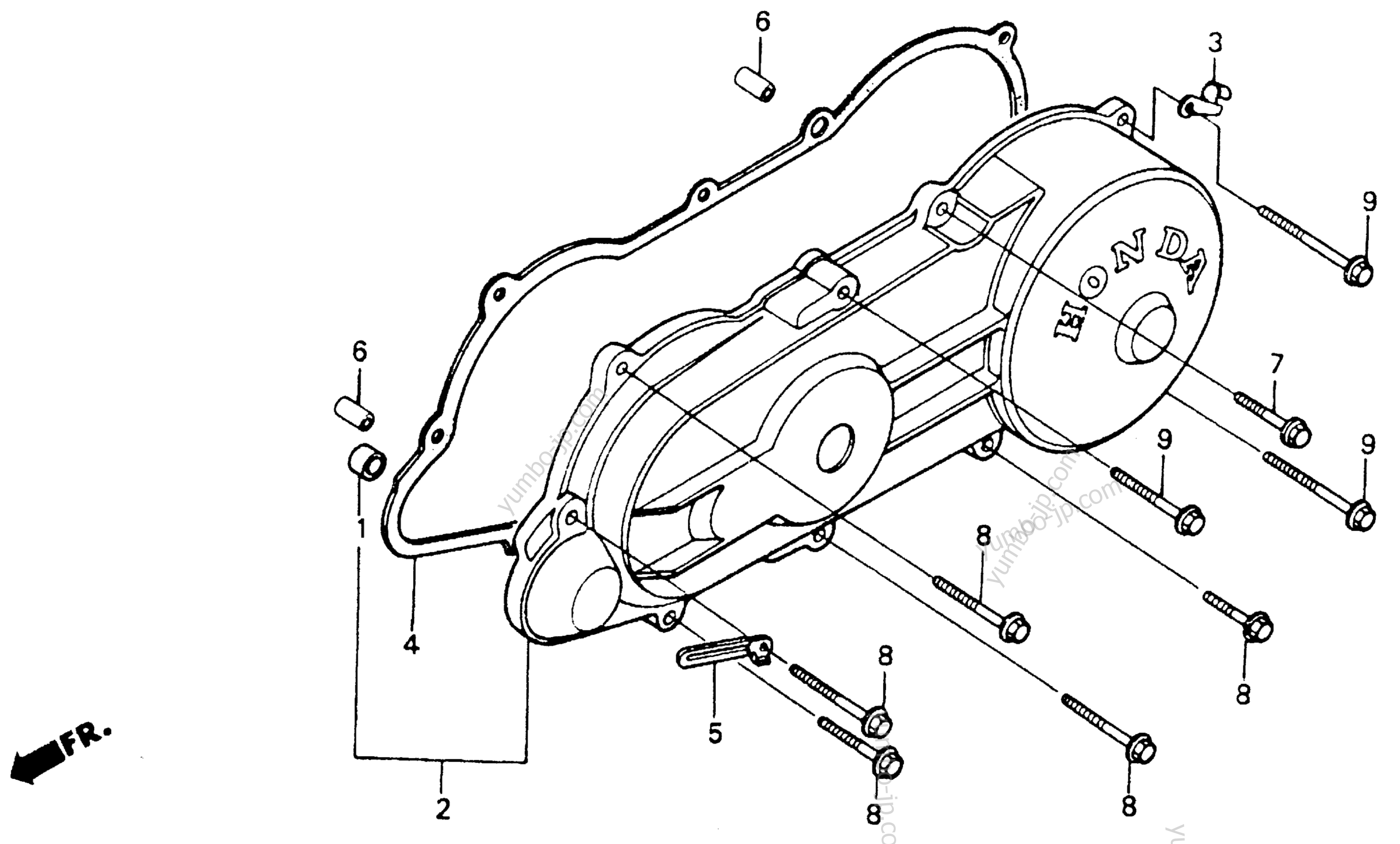 LEFT SIDE COVER for scooters HONDA SA50 A 1989 year