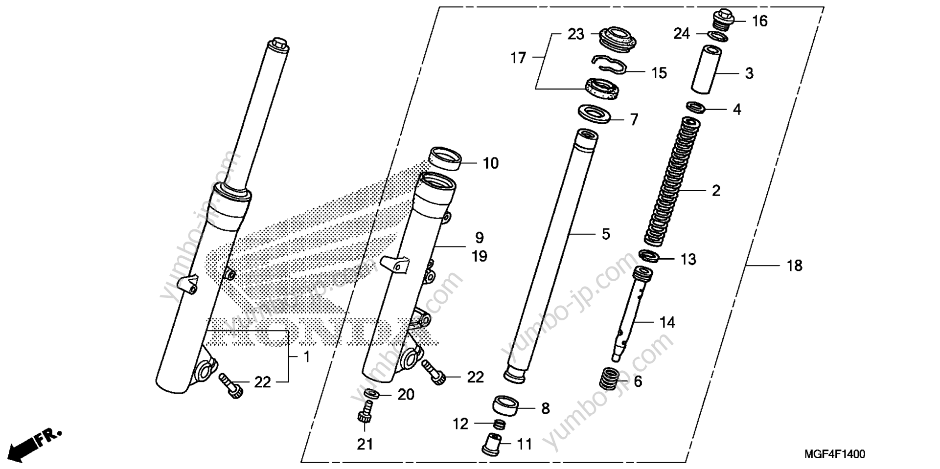 FRONT FORK for scooters HONDA FSC600D AC 2010 year