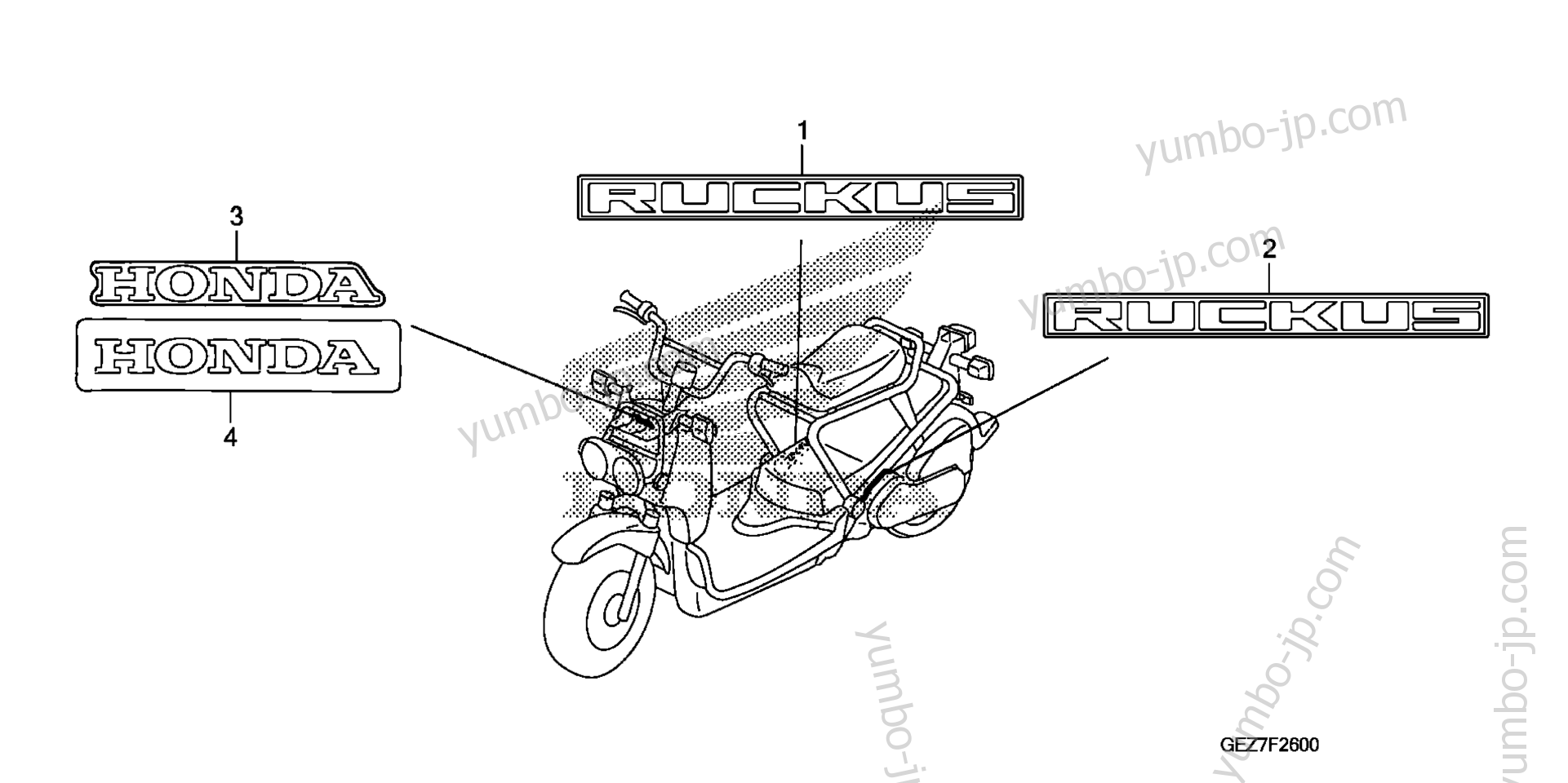 Эмблемы, наклейки для скутеров HONDA NPS50S A 2009 г.