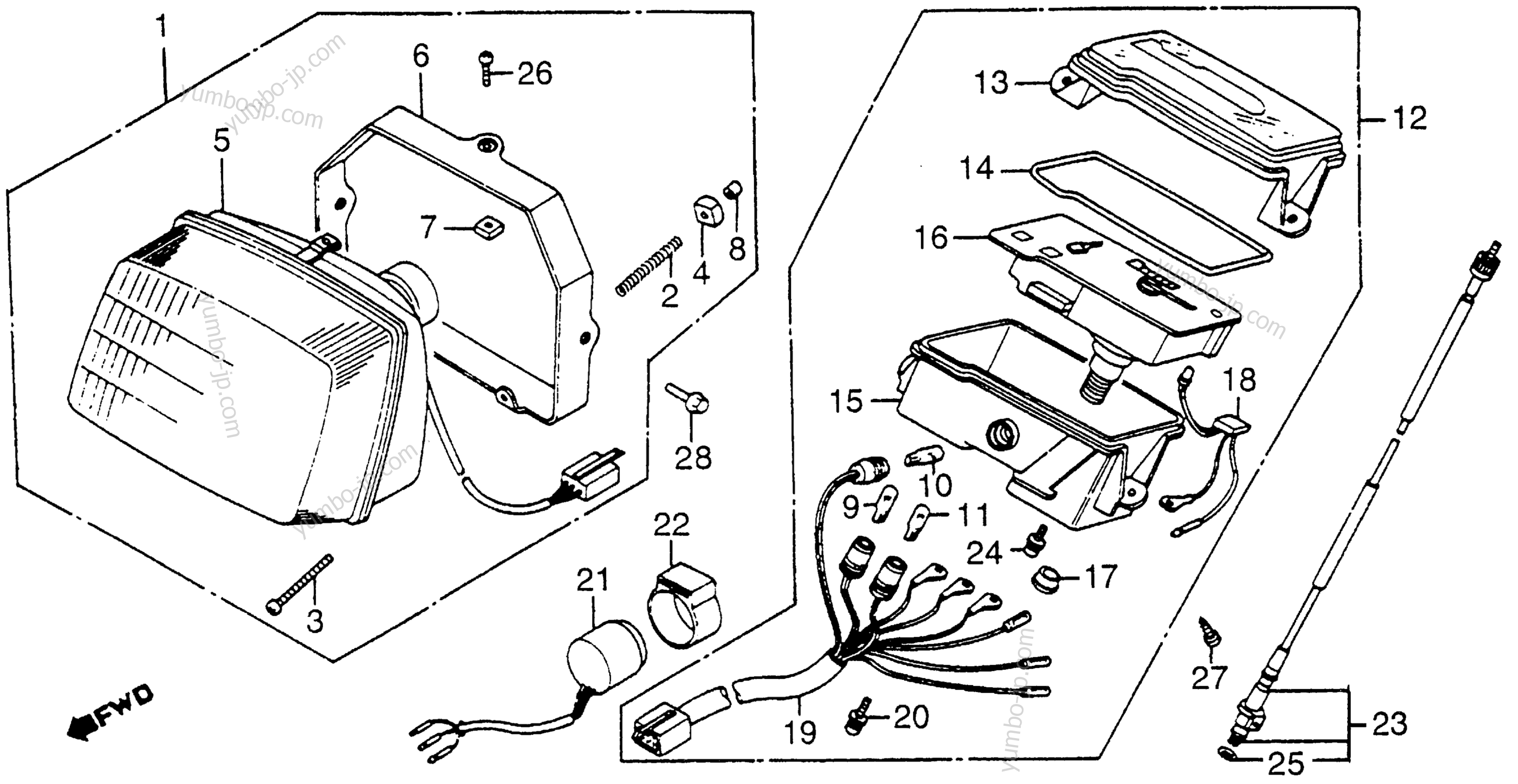 HEADLIGHT / SPEEDOMETER for scooters HONDA NN50MD A 1984 year