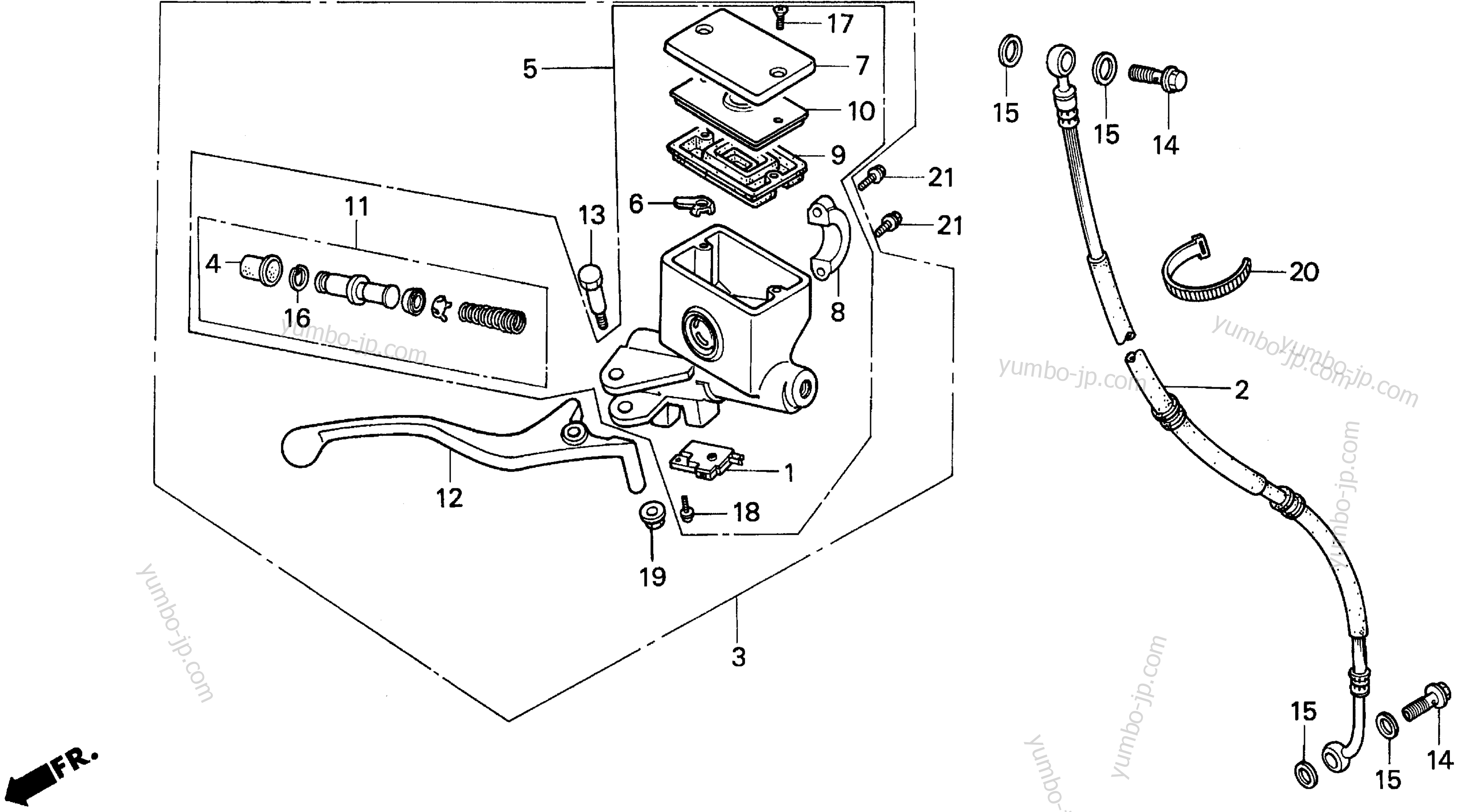 FRONT BRAKE MASTER CYLINDER for scooters HONDA CN250 A 1995 year