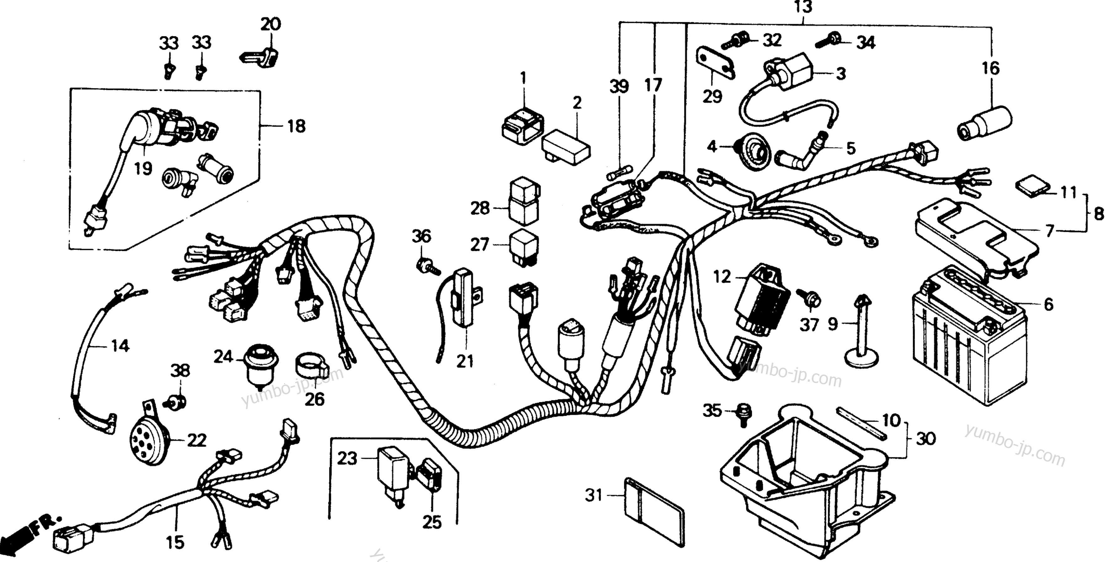 WIRE HARNESS for scooters HONDA CH80 AC 1990 year