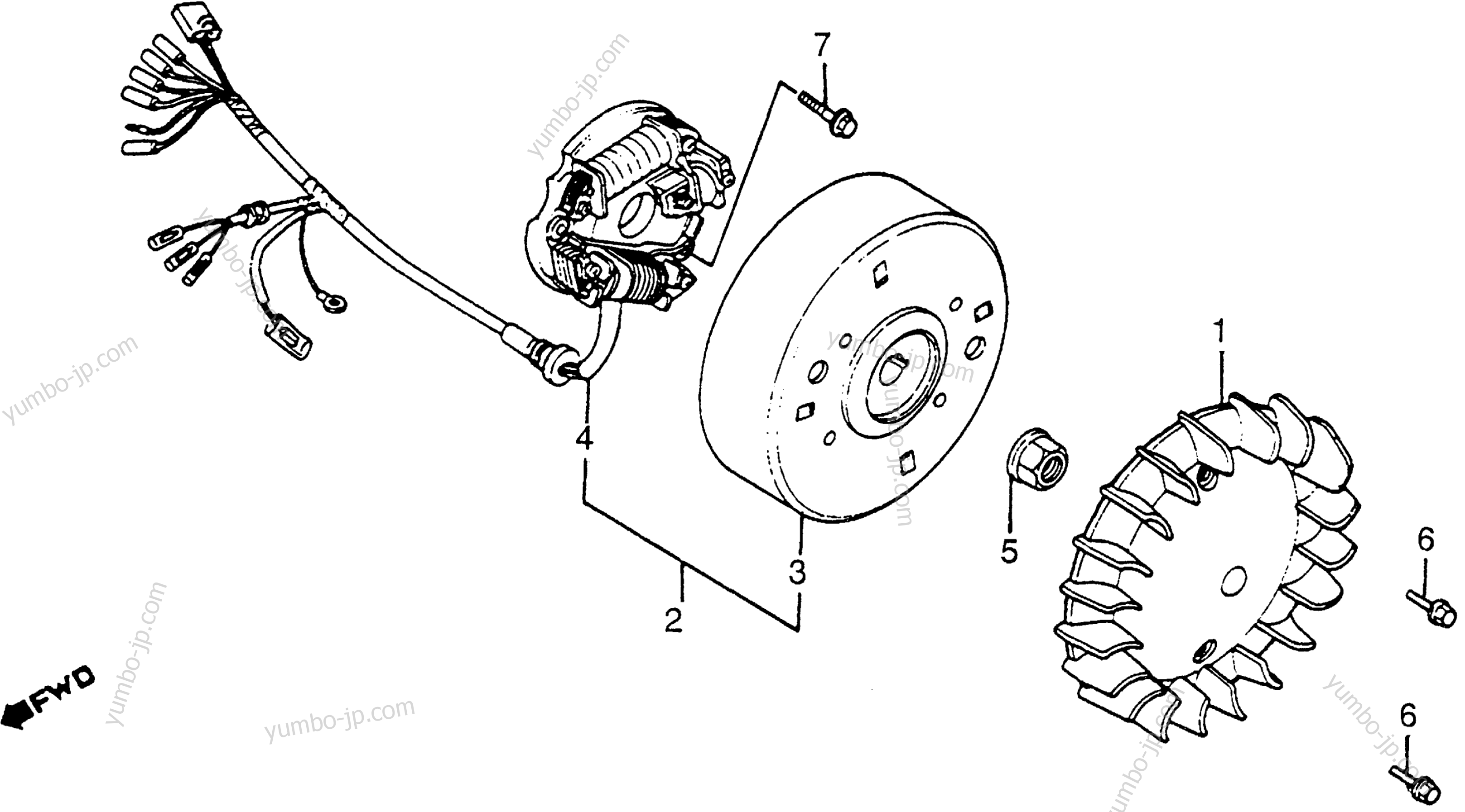 COOLING FAN / ALTERNATOR for scooters HONDA TG50 A 1986 year