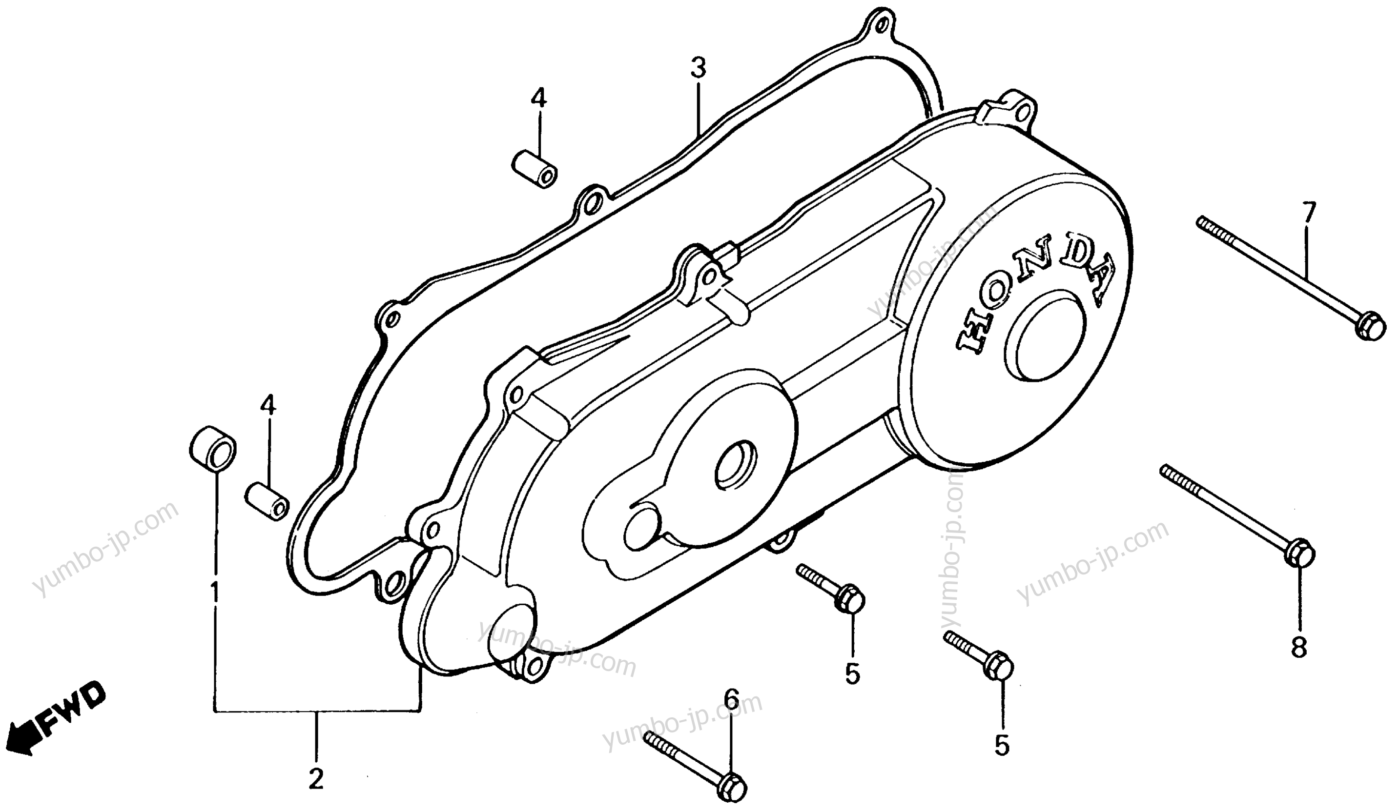 LEFT SIDE COVER for scooters HONDA NQ50D AA 1986 year