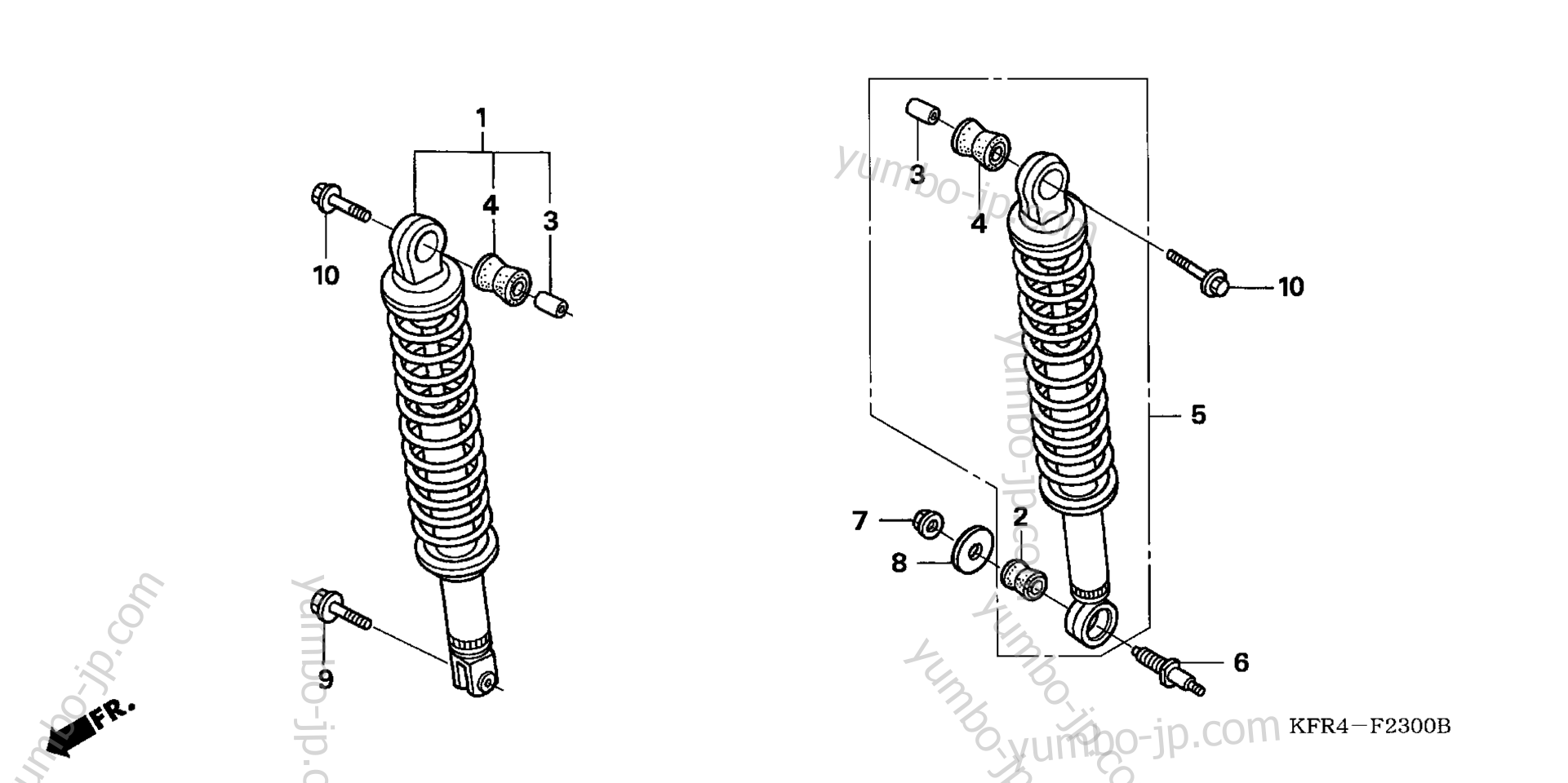 REAR SHOCK ABSORBER for scooters HONDA CN250 A 1998 year