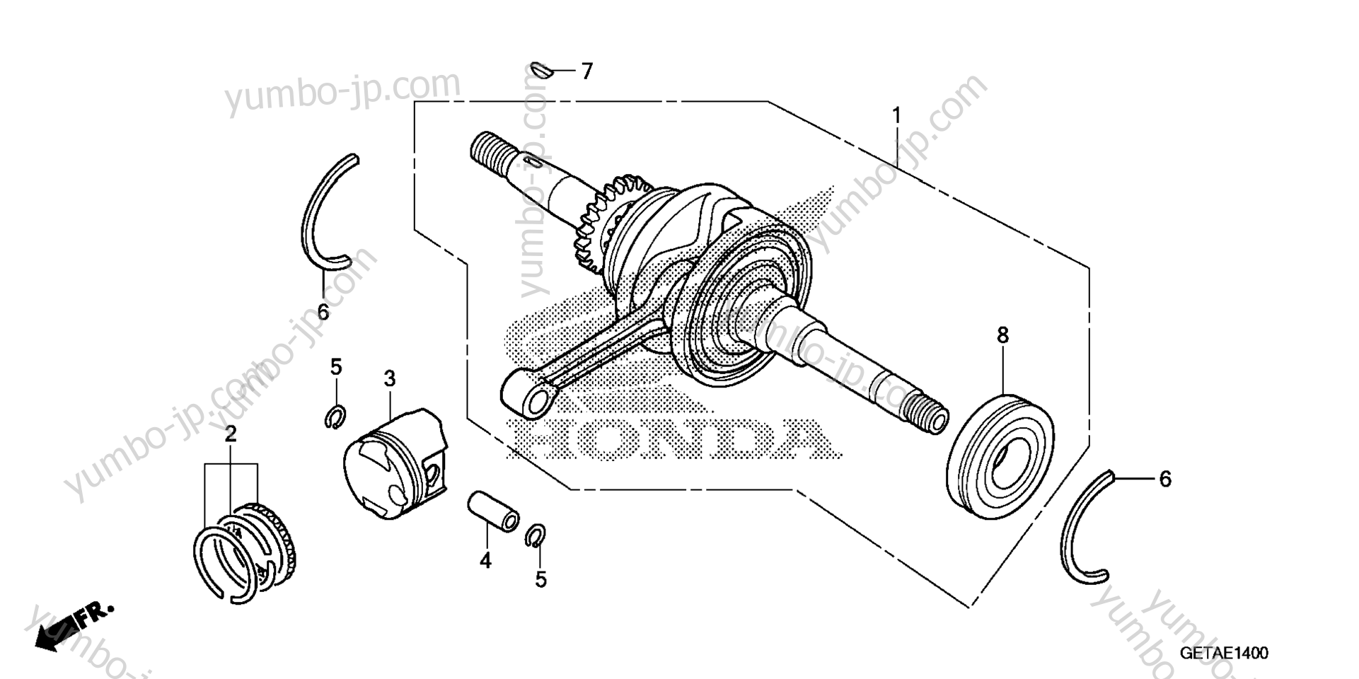 CRANKSHAFT for scooters HONDA CHF50 A 2009 year