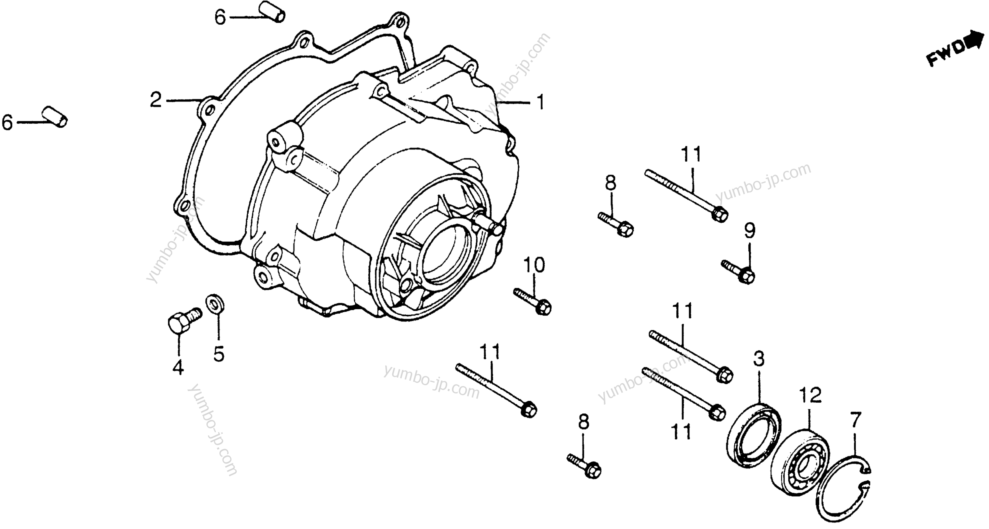 RIGHT CRANKCASE COVER для скутеров HONDA NN50MD A 1984 г.