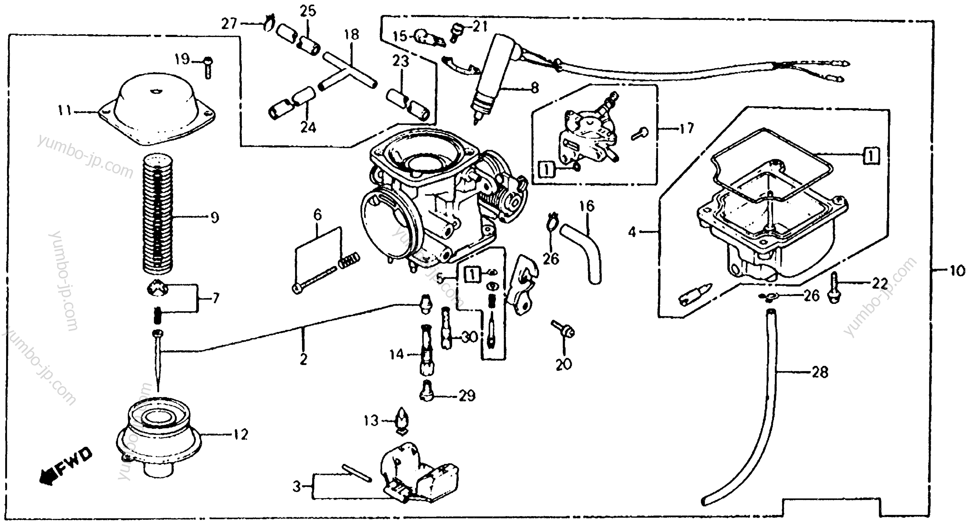 CARBURETOR for scooters HONDA CH125 A 1984 year