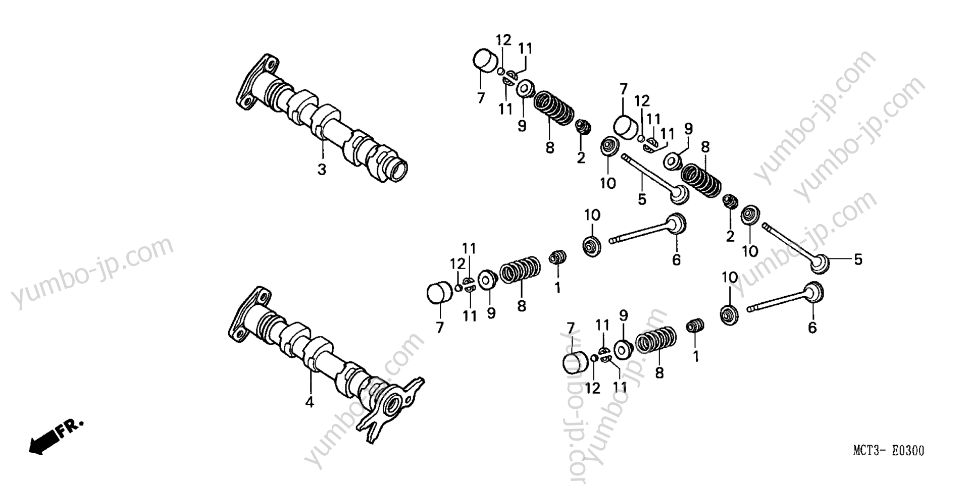 CAMSHAFT / VALVE for scooters HONDA FSC600D AC 2005 year
