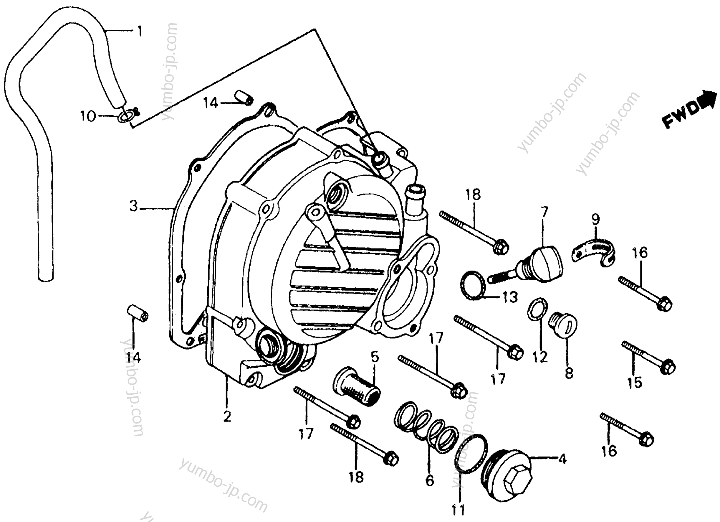 RIGHT CRANKCASE COVER for scooters HONDA CH125 A 1984 year