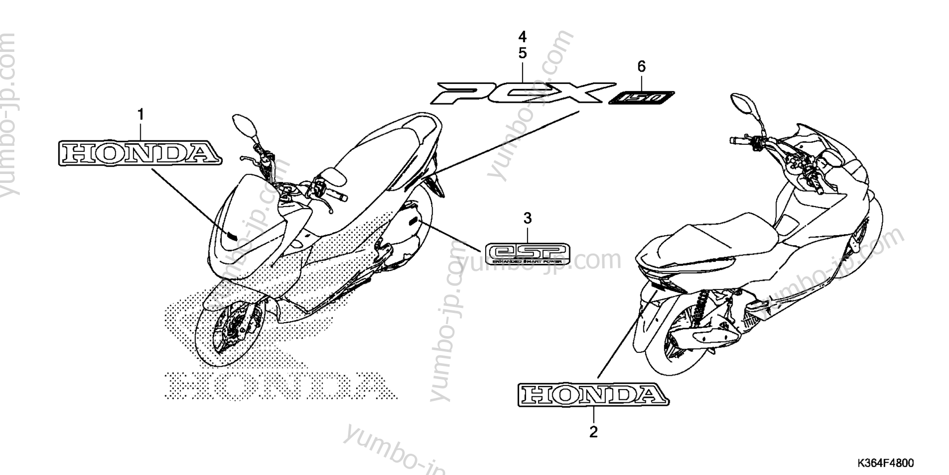 MARK / EMBLEM for scooters HONDA WW150 AC 2015 year