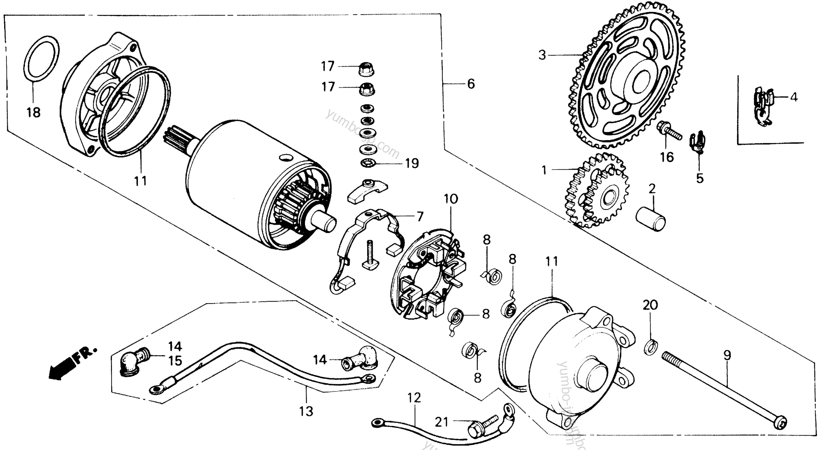 STARTING MOTOR for scooters HONDA CH250 A 1988 year