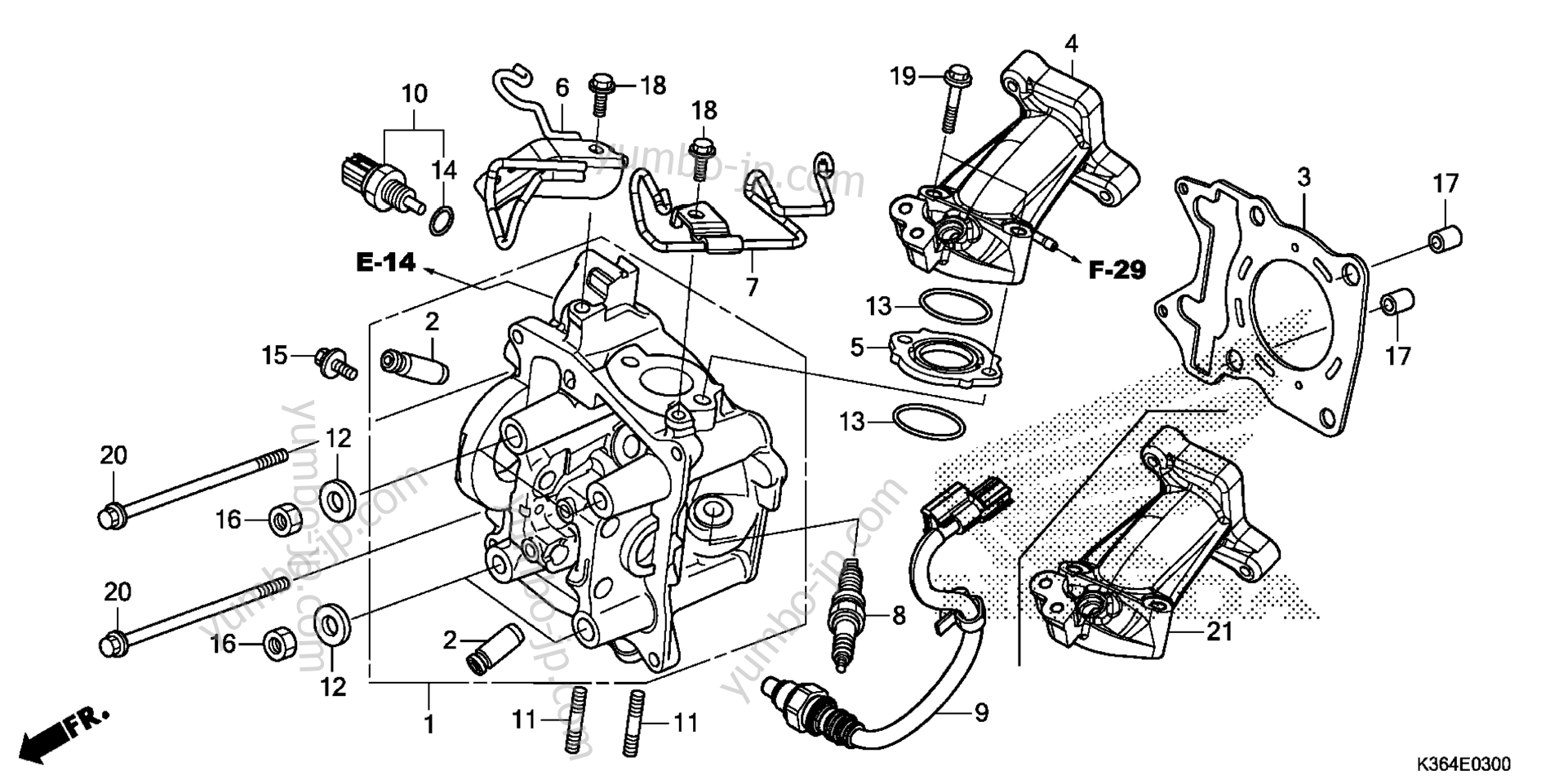 CYLINDER HEAD for scooters HONDA WW150 AC 2015 year