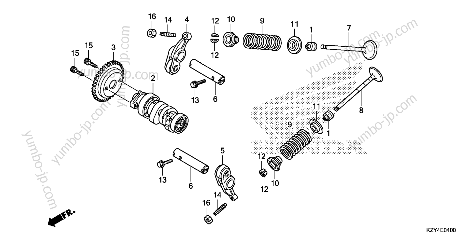 CAMSHAFT / VALVE for scooters HONDA WW150 AC 2013 year
