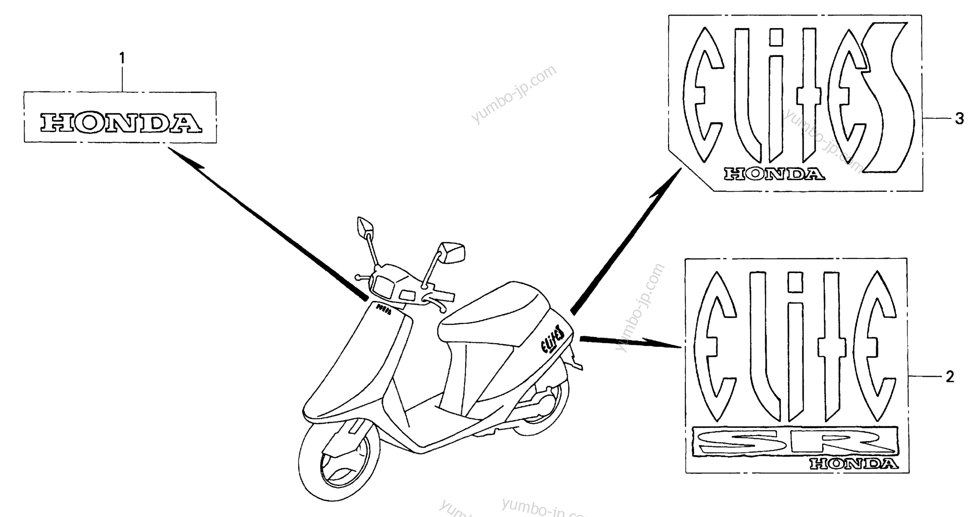 Эмблемы, наклейки для скутеров HONDA SA50P A 2001 г.