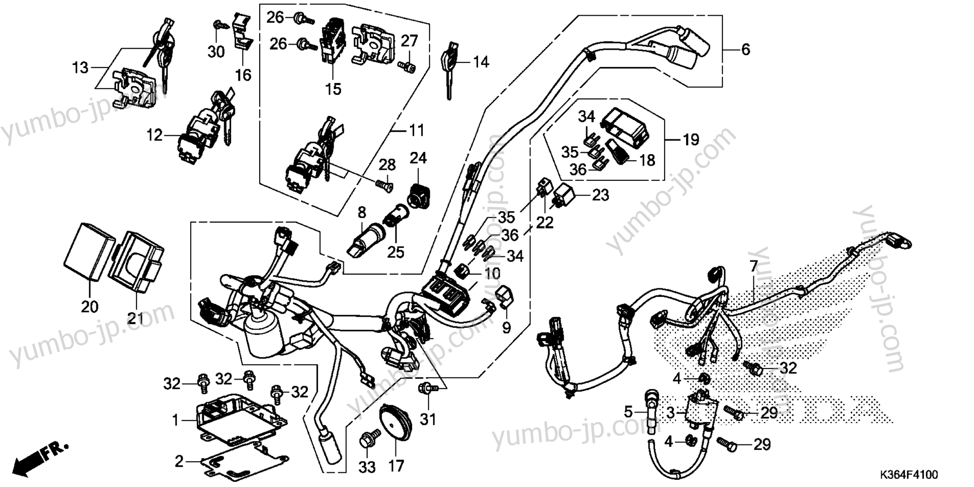 WIRE HARNESS for scooters HONDA WW150 AC 2015 year