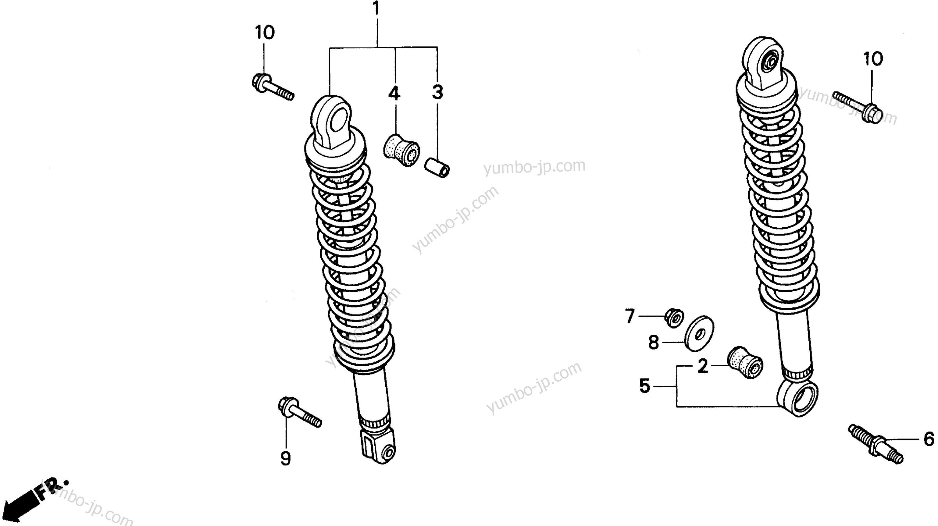 REAR SHOCK ABSORBER for scooters HONDA CN250 A 1997 year