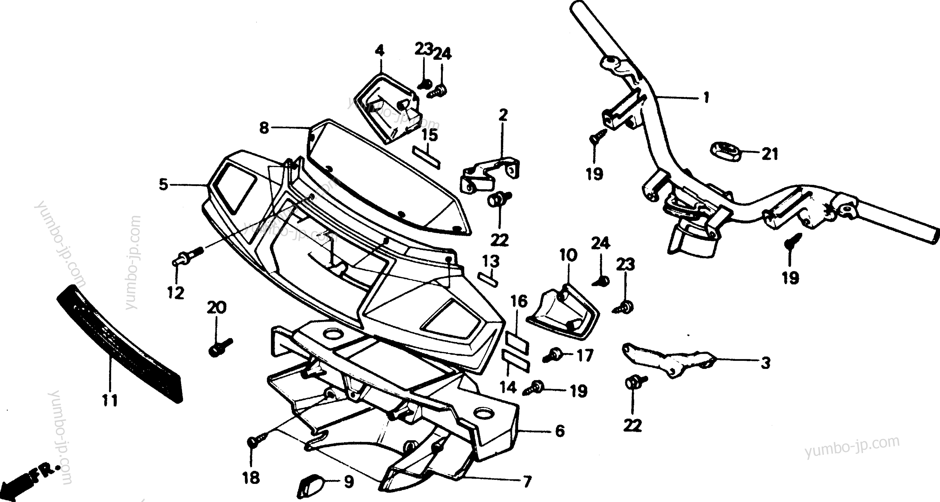 Румпель (рукоятка управления) для скутеров HONDA CH80 AC 1988 г.