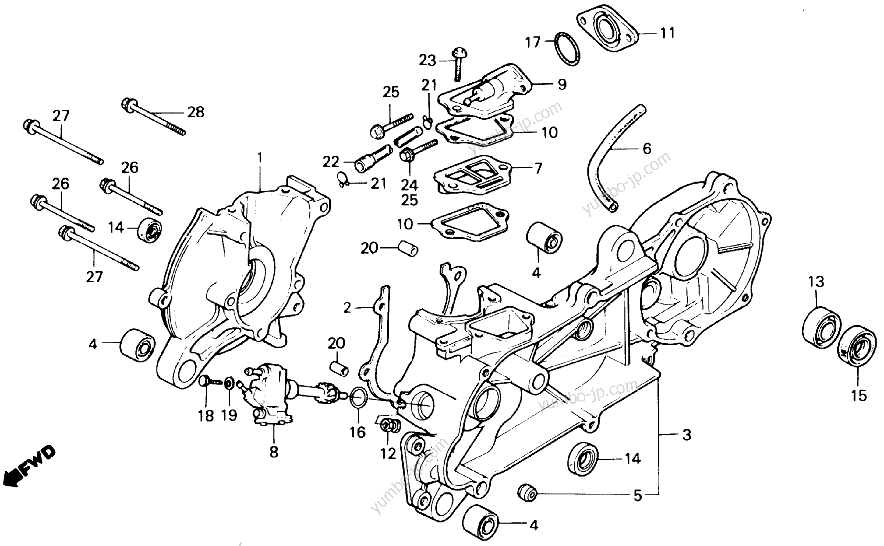 CRANKCASE / OIL PUMP for scooters HONDA NQ50 AA 1986 year