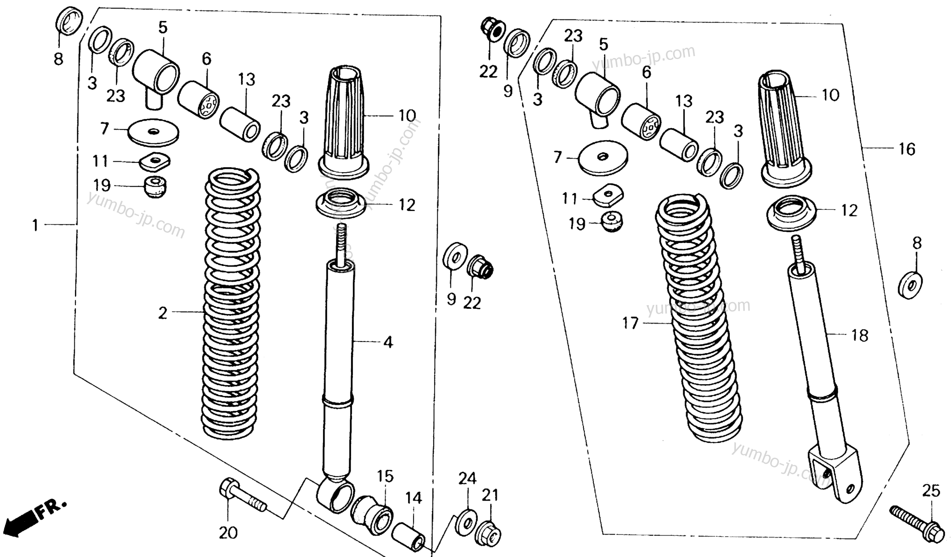 REAR SHOCK ABSORBER for scooters HONDA CH250 AC 1989 year
