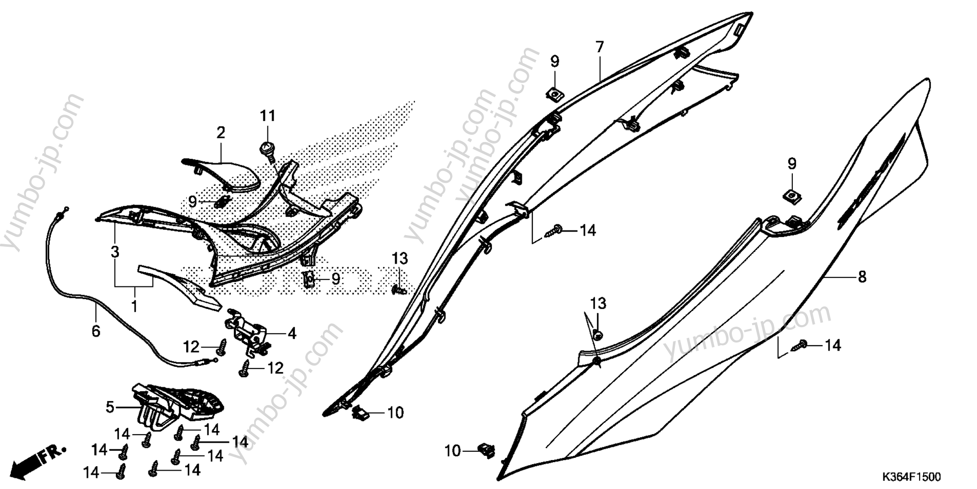 Крышка двигателя для скутеров HONDA WW150 AC 2015 г.