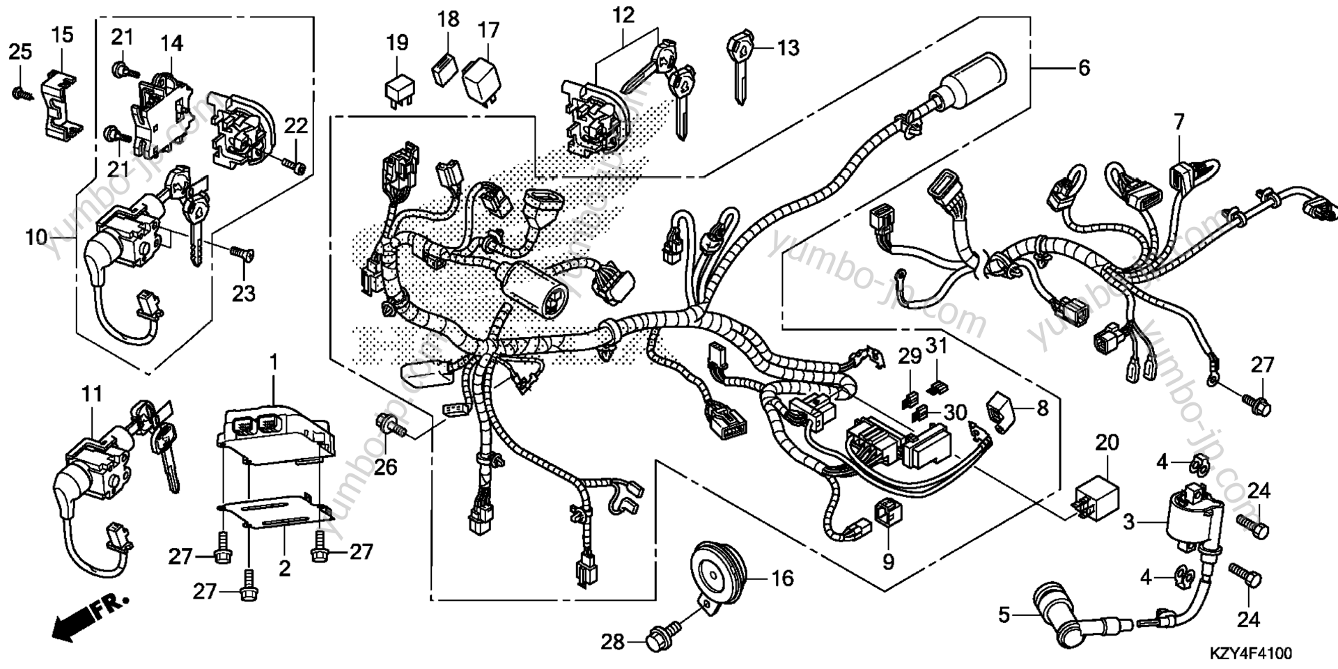 Проводка для скутеров HONDA WW150 AC 2013 г.