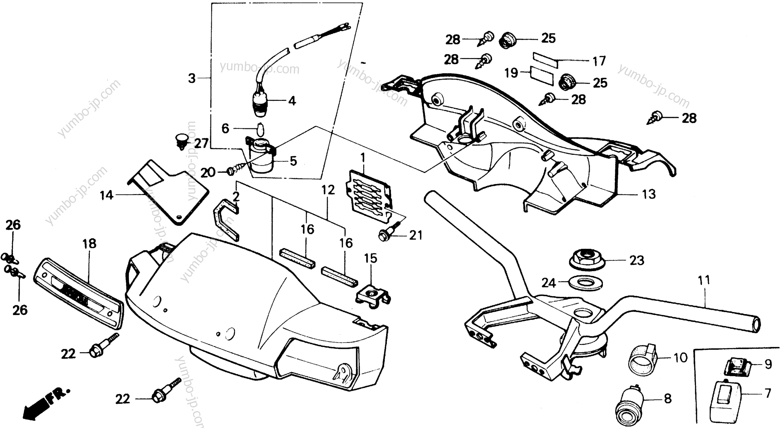 Румпель (рукоятка управления) для скутеров HONDA CH250 A 1988 г.
