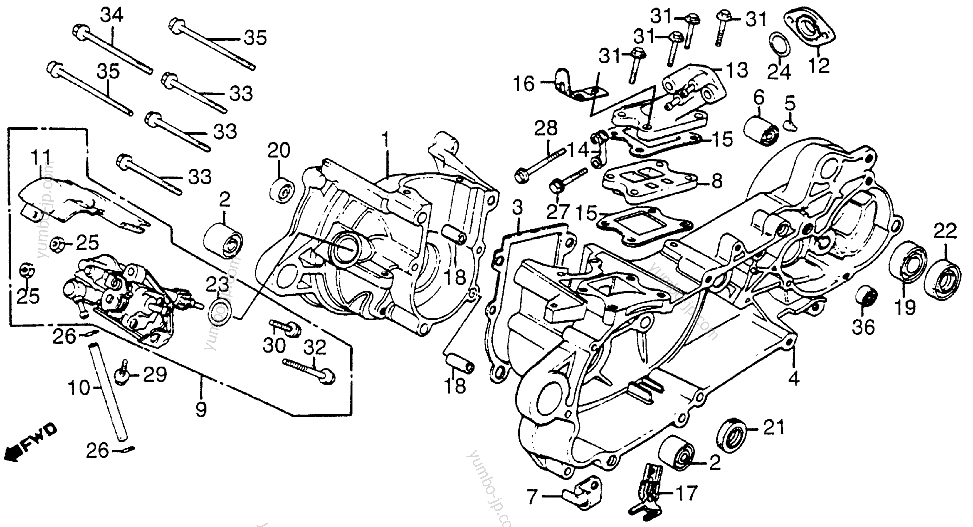 CRANKCASE / OIL PUMP for scooters HONDA NH125 A 1984 year