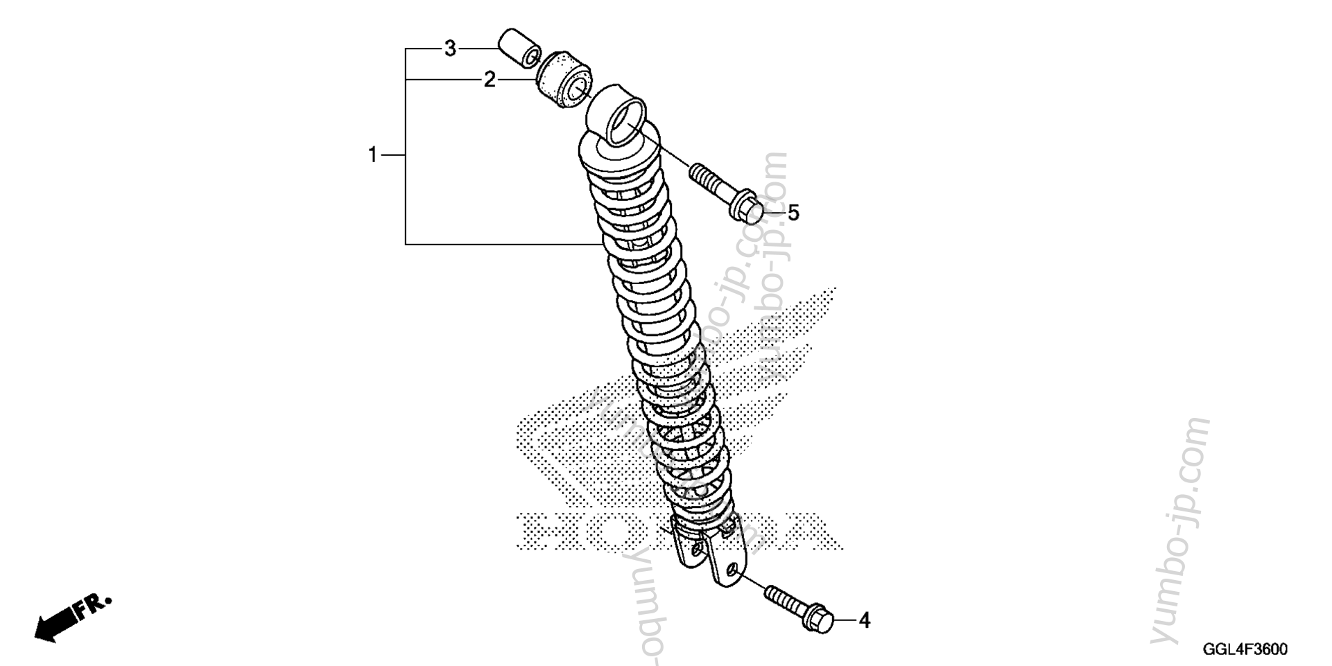 REAR SHOCK ABSORBER for scooters HONDA NCH50 2AC 2014 year