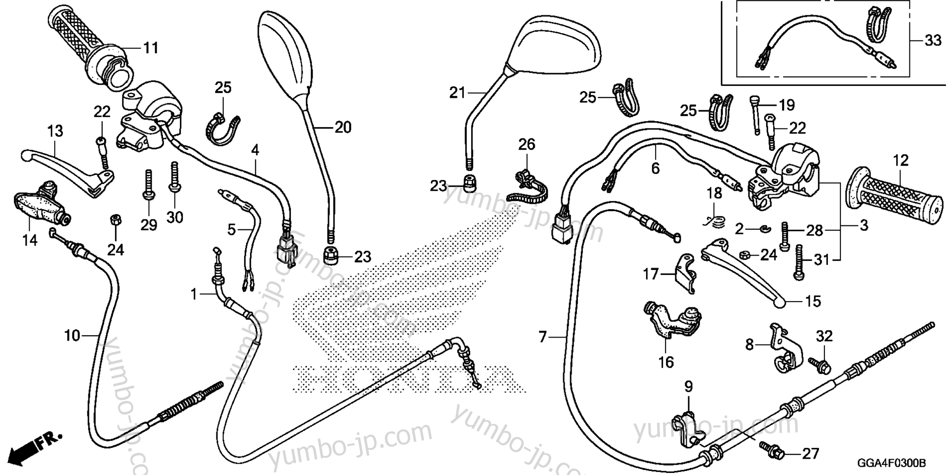 HANDLE LEVER / SWITCH / CABLE for scooters HONDA NPS50 AC 2013 year