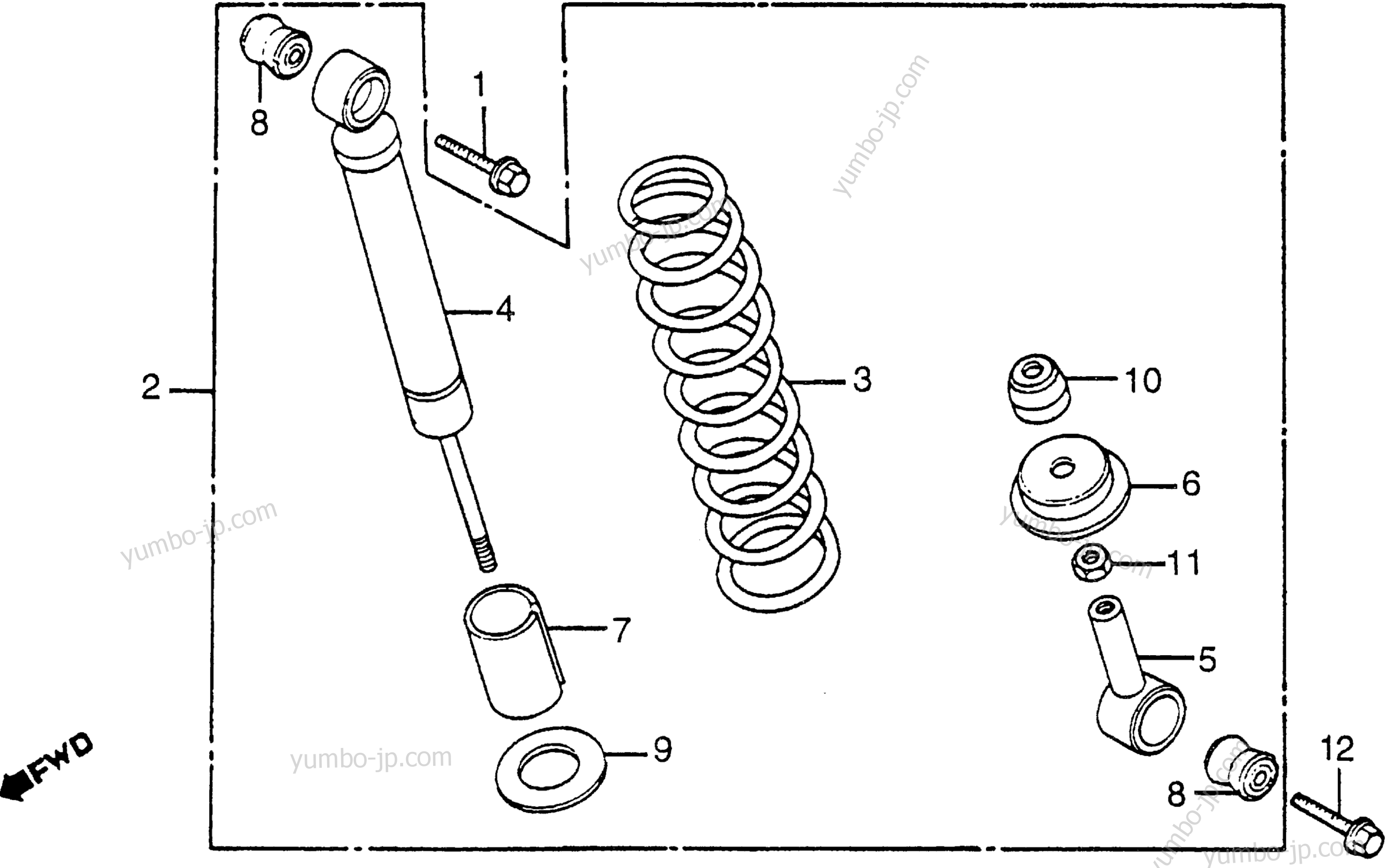 REAR SHOCK ABSORBER for scooters HONDA TG50 A 1986 year
