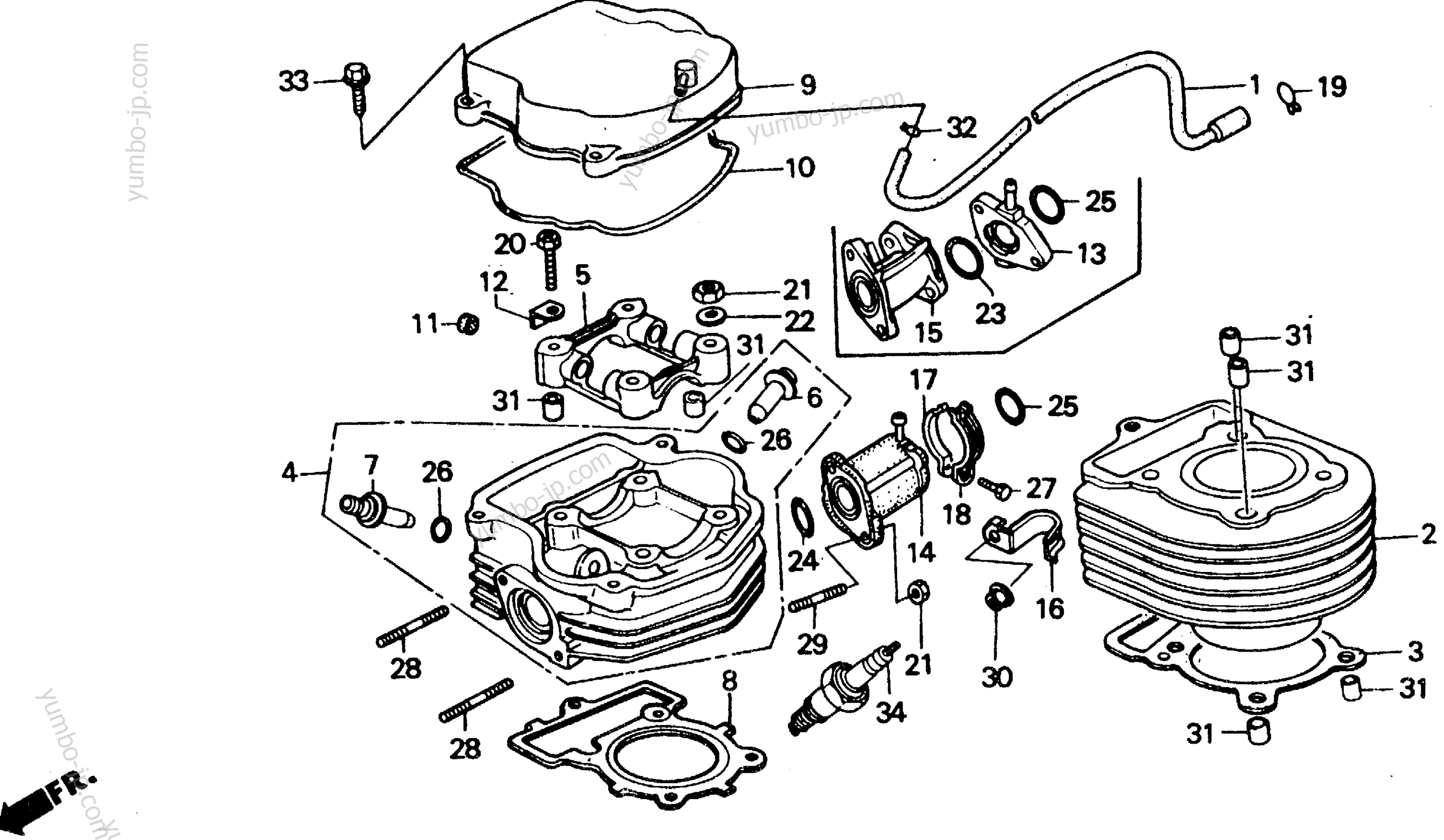 CYLINDER for scooters HONDA CH80 A 1991 year