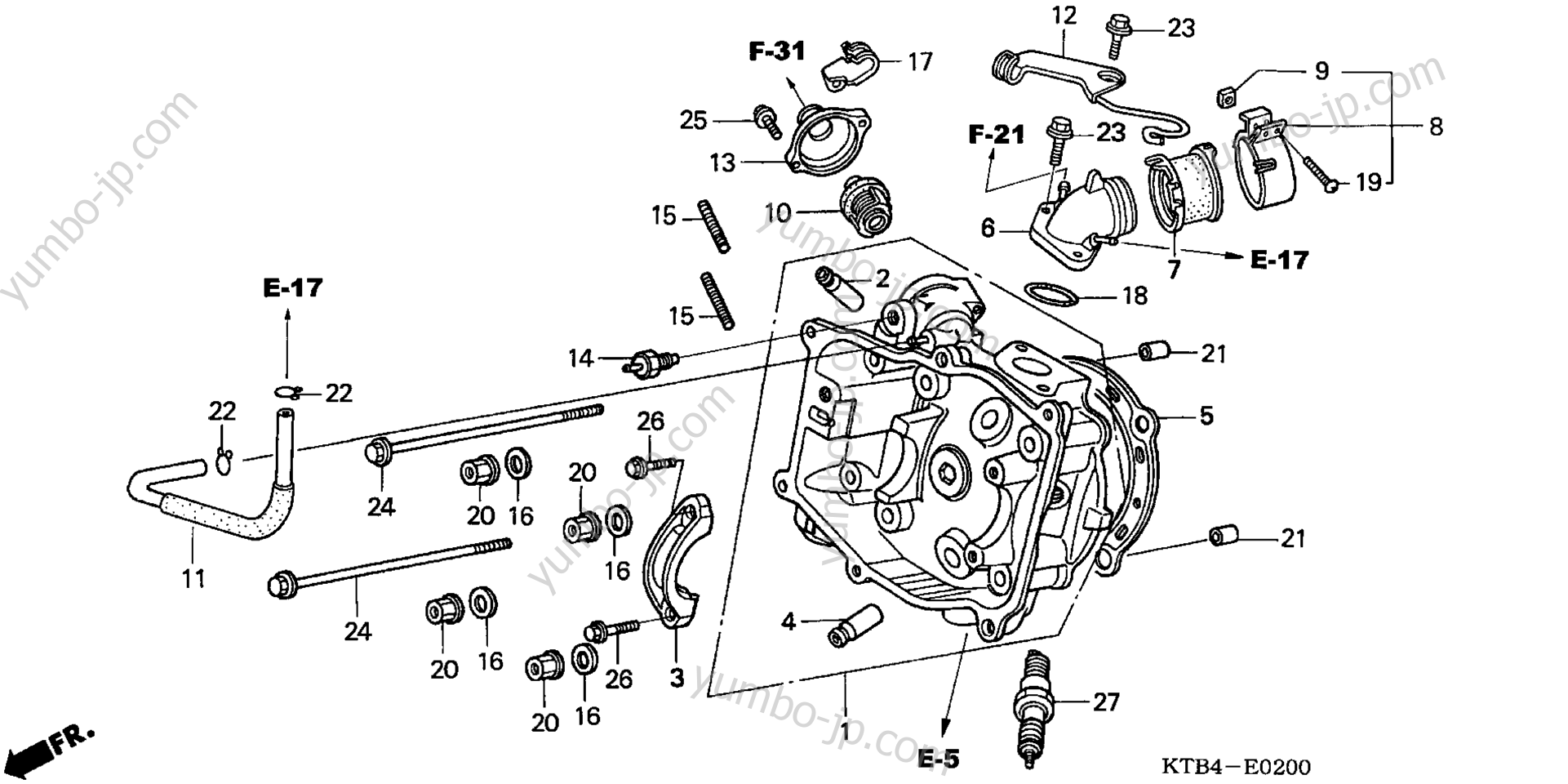CYLINDER HEAD for scooters HONDA PS250 AC 2005 year