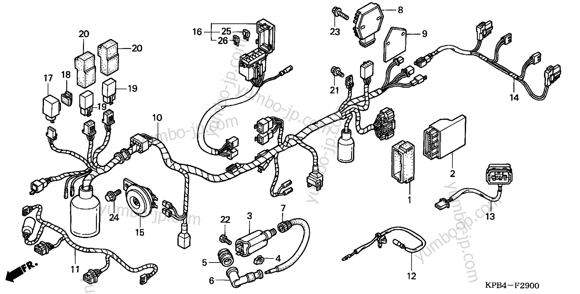 WIRE HARNESS (1) for scooters HONDA NSS250 AC 2001 year