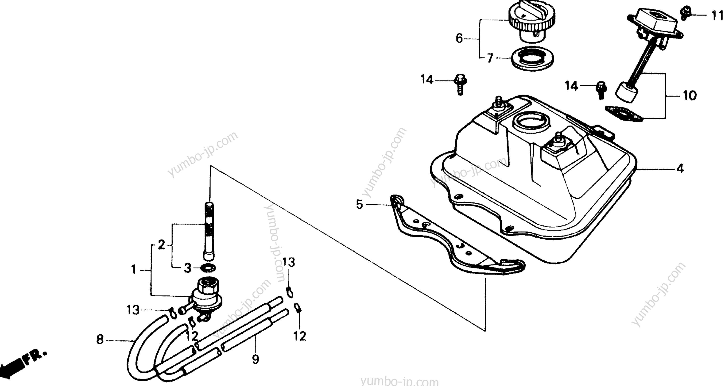 FUEL TANK for scooters HONDA SB50 A 1988 year